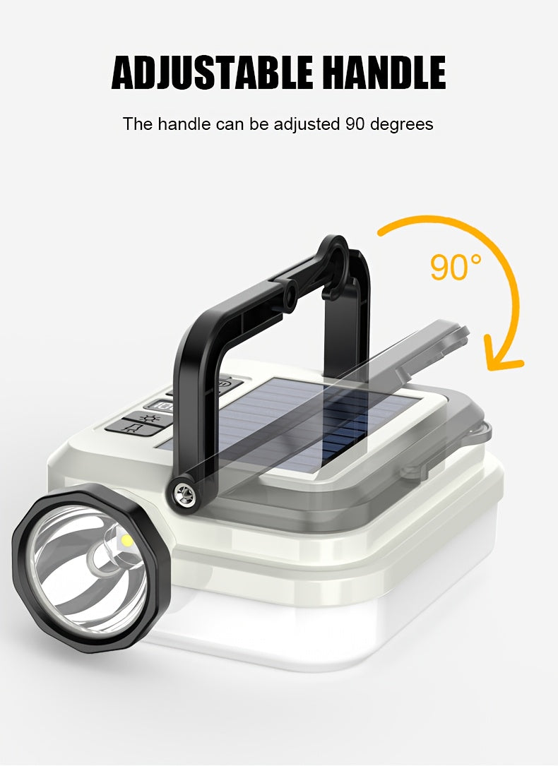 Solar Rechargeable Flashlight Ultra Bright – 3600mAh Lithium Battery, 8 Lighting Modes, Hidden Hook, Portable Camping Flashlight for Camping, Climbing, Fishing & Emergency, Great Gift for Men