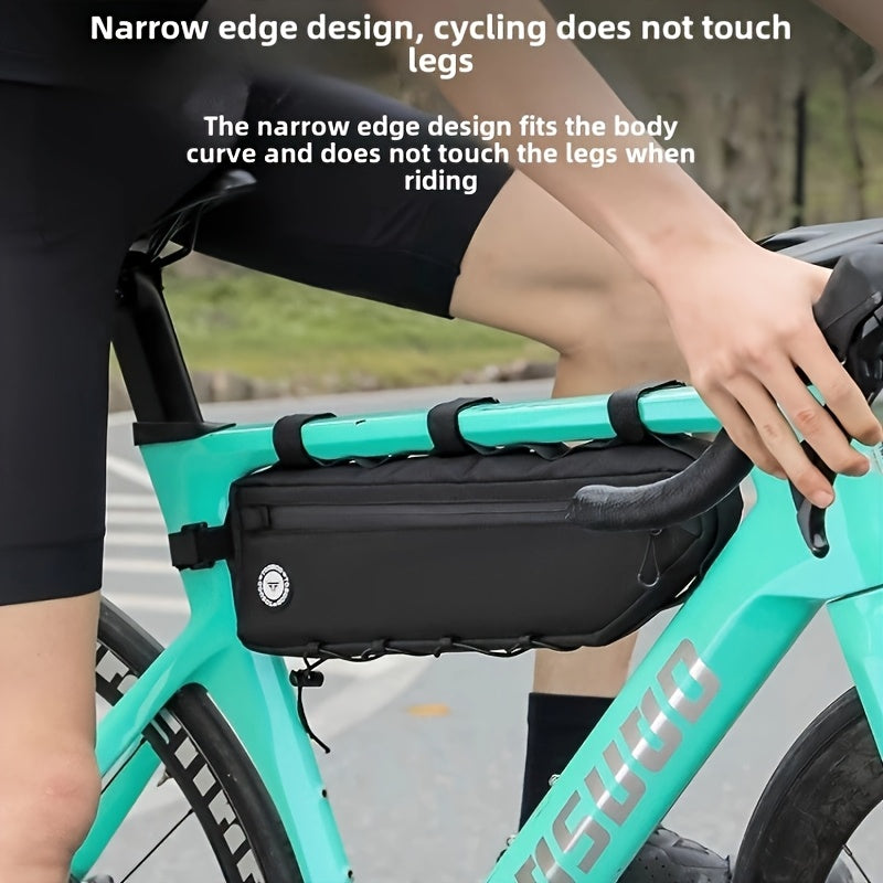 Bike Frame Bag Large Capacity Waterproof Bicycle Triangle Bag for Road Mountain Gravel Bike – Down Tube Front Beam Cycling Storage with Zipper