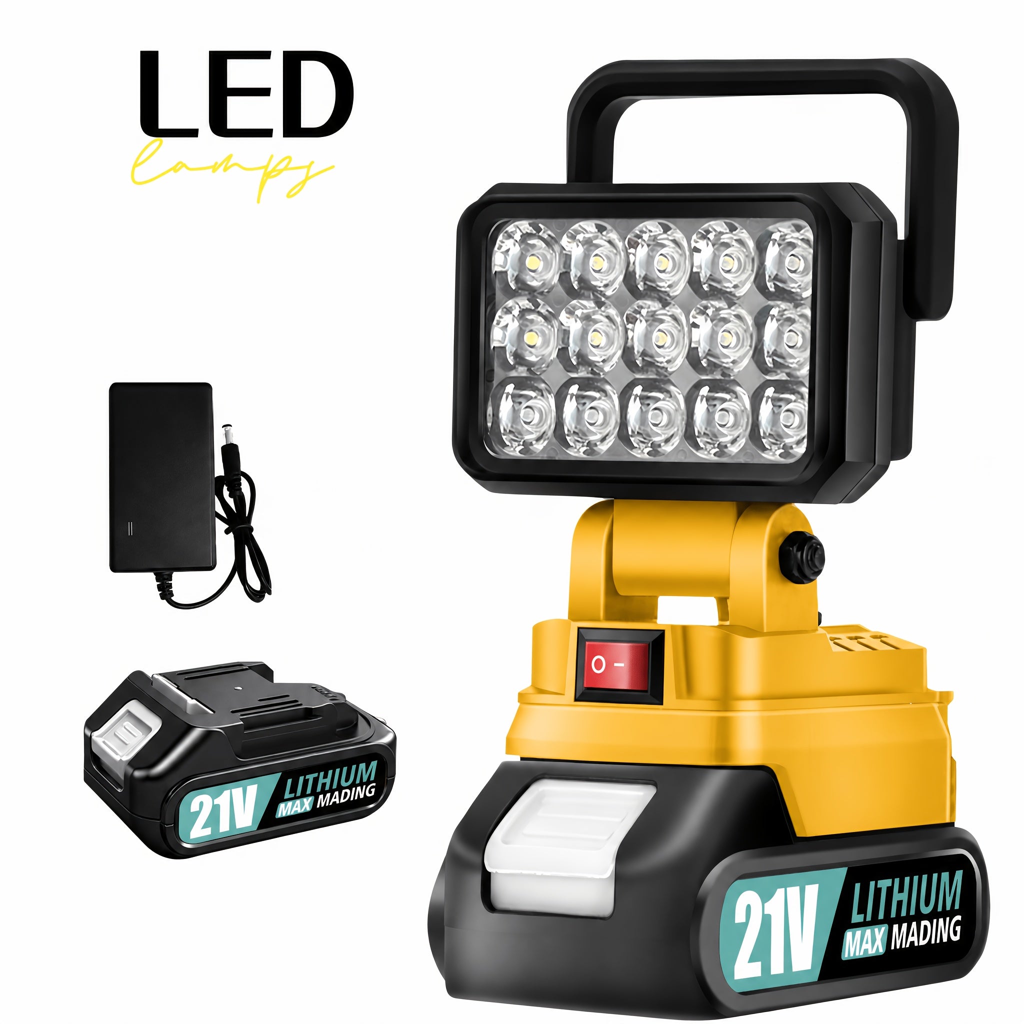 Makita 21V Battery LED Work Light – Portable Camping Lantern & Jobsite Flashlight, IP4X Water Resistant, High Brightness, Emergency Power Outage Light for Hiking & Outdoor Use