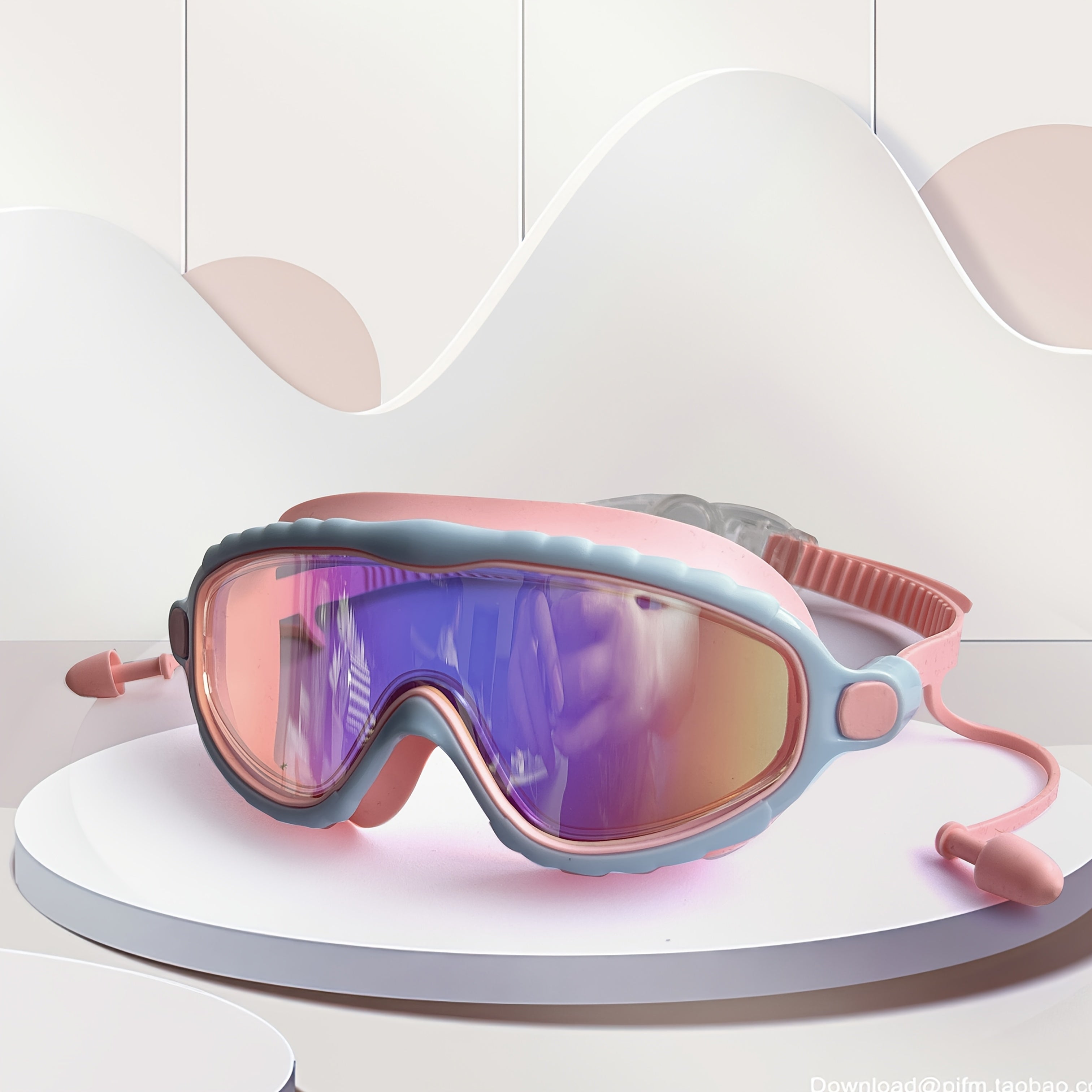 Kids Swim Goggles Anti-Fog Large Lens with Earplugs Waterproof Leak-Proof Swimming Goggles for Children Ages 3-14 Boys Girls Pool Beach Gift
