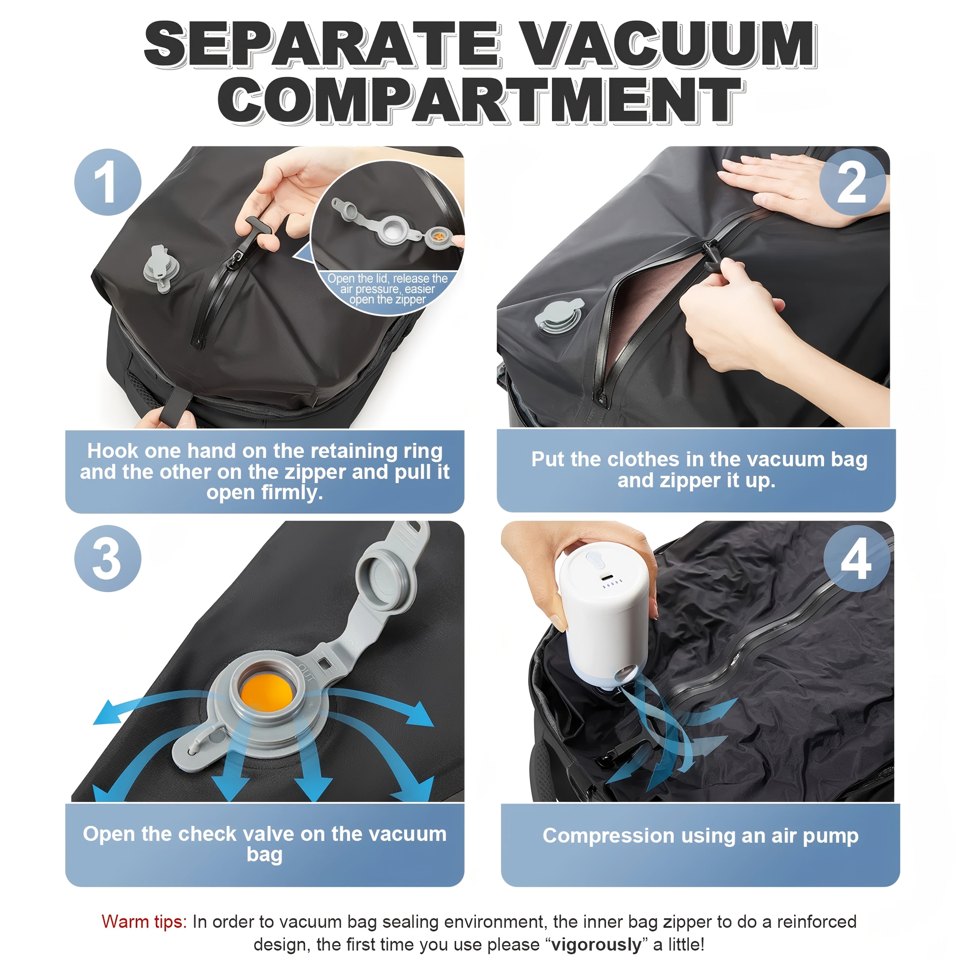 Vacuum Seal Compression Backpack with Air Pump – Expandable Large Capacity Travel Laptop Bag Space Saver Oxford Cloth Carry-On for Men Women Hiking Commuting Weekend Trip Peacock Blue Green Black