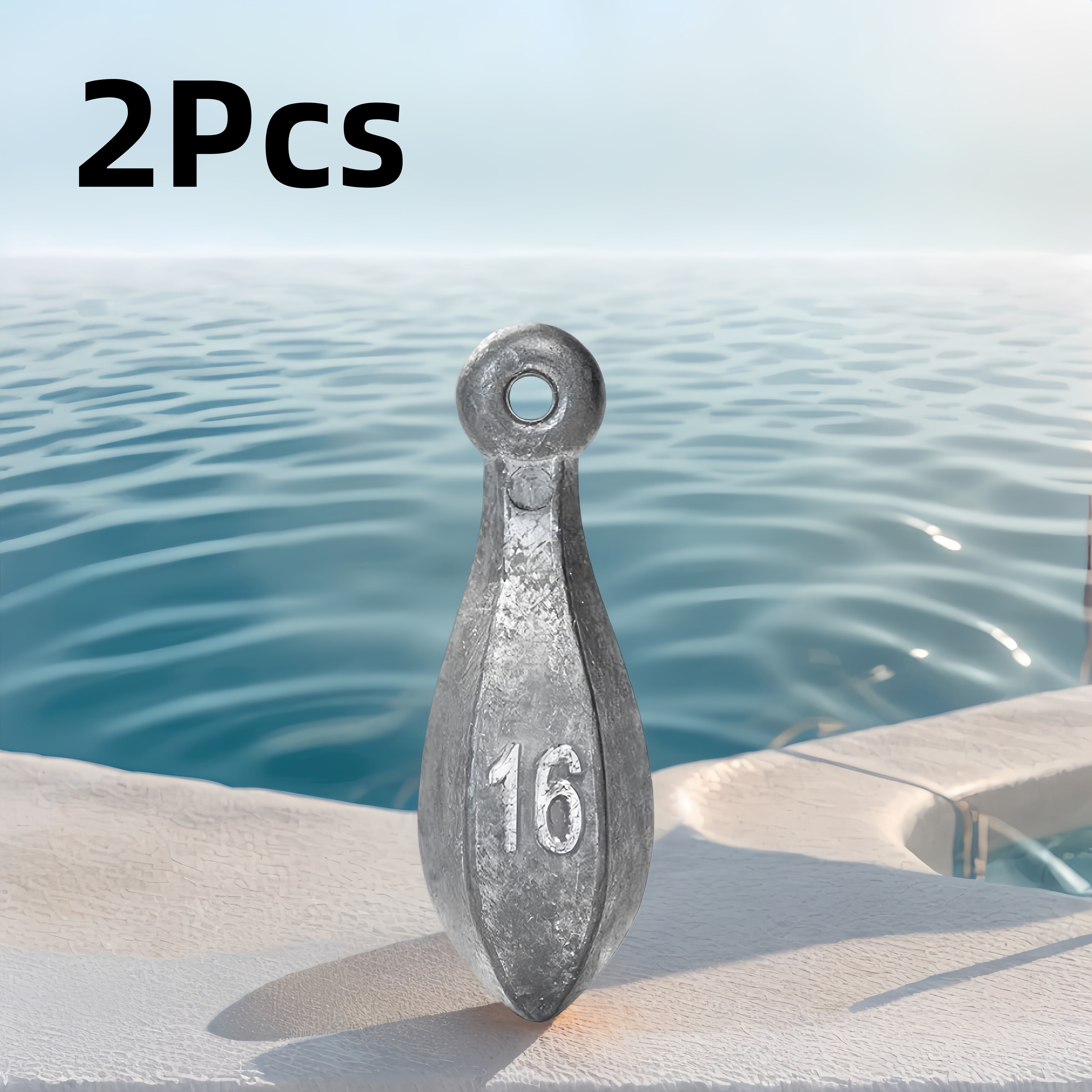 Fishing Sinkers Tackle Weights - Lead Teardrop & Hex Sinker Rig for Saltwater & Freshwater Bass, Catfish, Pompano | 1oz-16oz Multi-Pack Options