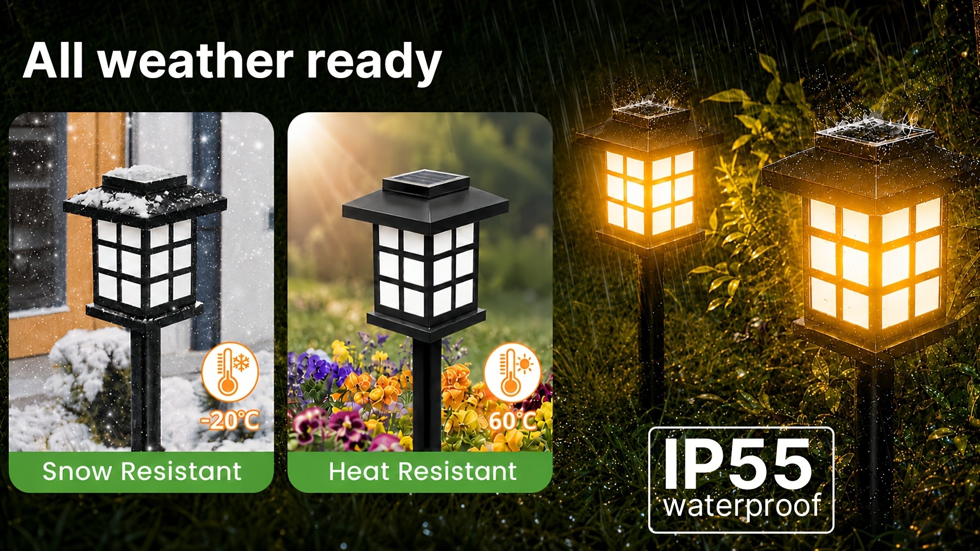 Solar Pathway Lights Outdoor IP55 Waterproof LED 10-Hour Runtime – Garden Driveway Landscape Stake Lights Auto Dusk-to-Dawn – Warm White & Color-Changing – 6 12 24 Pack