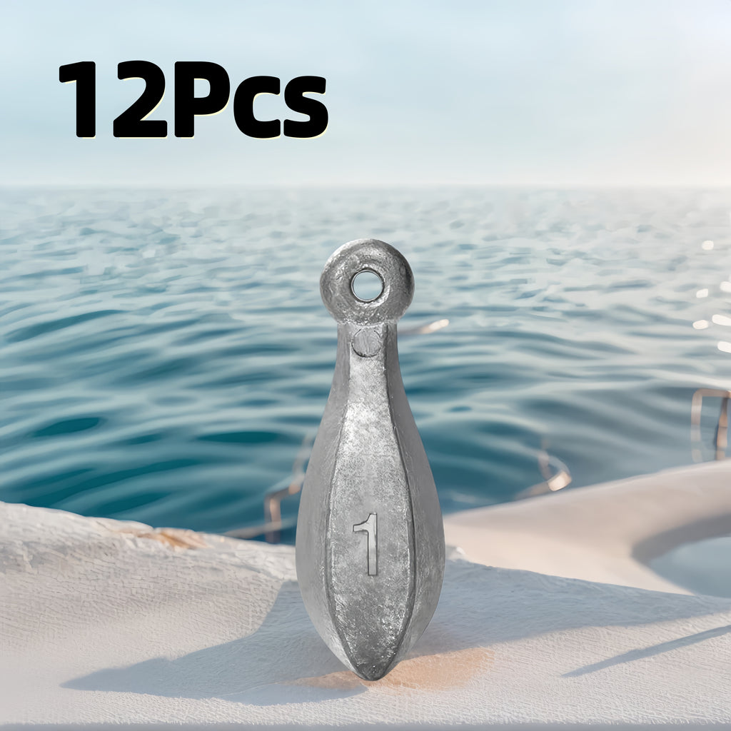 Fishing Sinkers Tackle Weights - Lead Teardrop & Hex Sinker Rig for Saltwater & Freshwater Bass, Catfish, Pompano | 1oz-16oz Multi-Pack Options