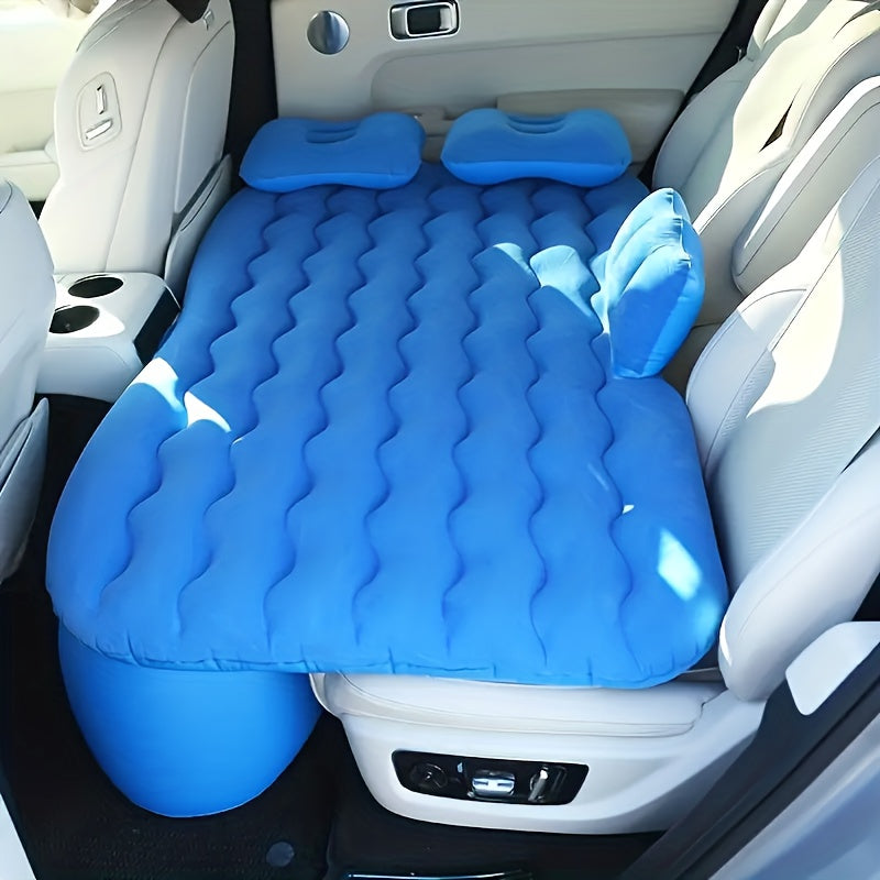 Inflatable Car Mattress Portable Backseat Sleeping Bed PVC Travel Cushion for SUV Truck Camping Picnic Road Trip Outdoor Rest Blue Black Beige Gray