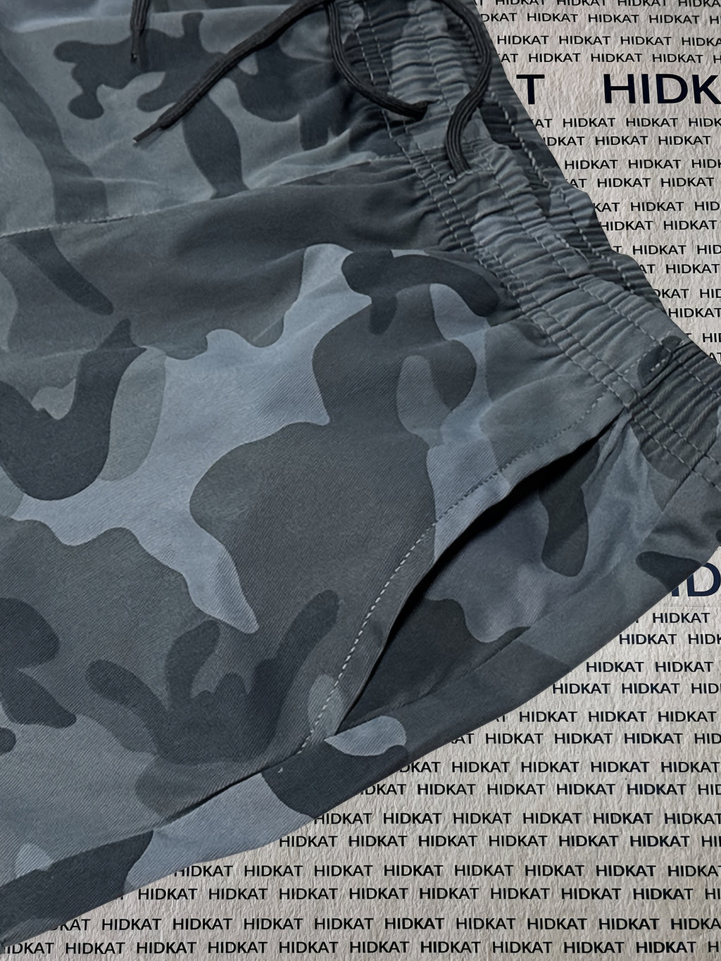 Women's Camo Cargo Pants Lightweight Breathable Hiking Camping Outdoor Long Pants Elastic Waistband Camouflage Trousers Summer Travel Casual Wear XS-XXL
