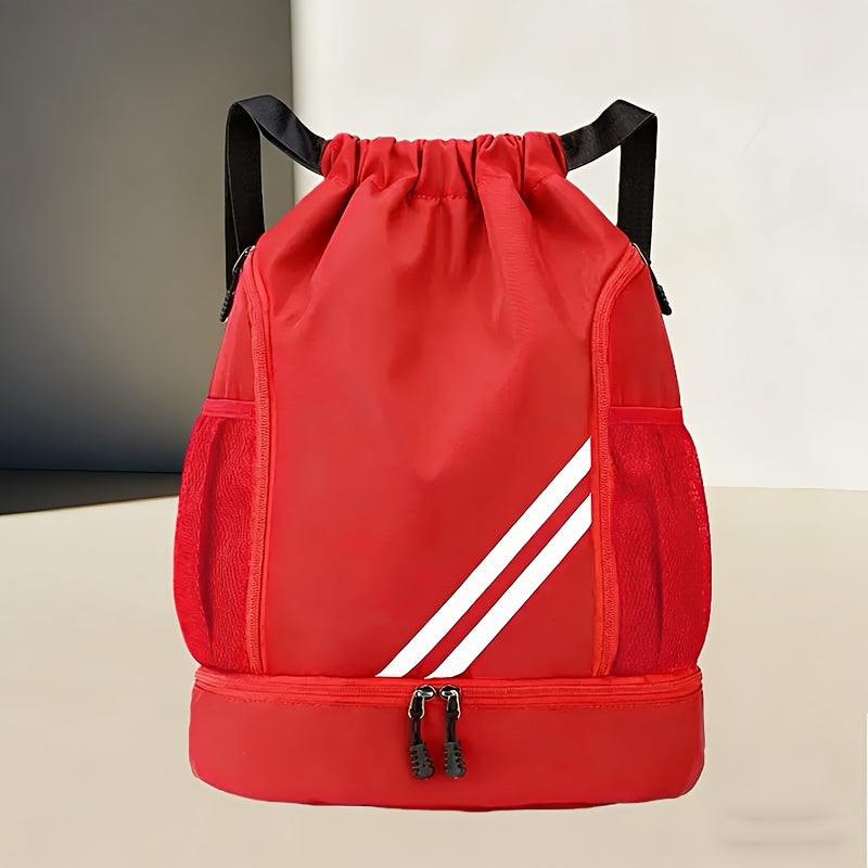Drawstring Sports Backpack Gym Bag Lightweight for Men & Women – Basketball, Yoga & Fitness Bag with Shoulder Strap, Polyester Lining & Drawstring Pouch