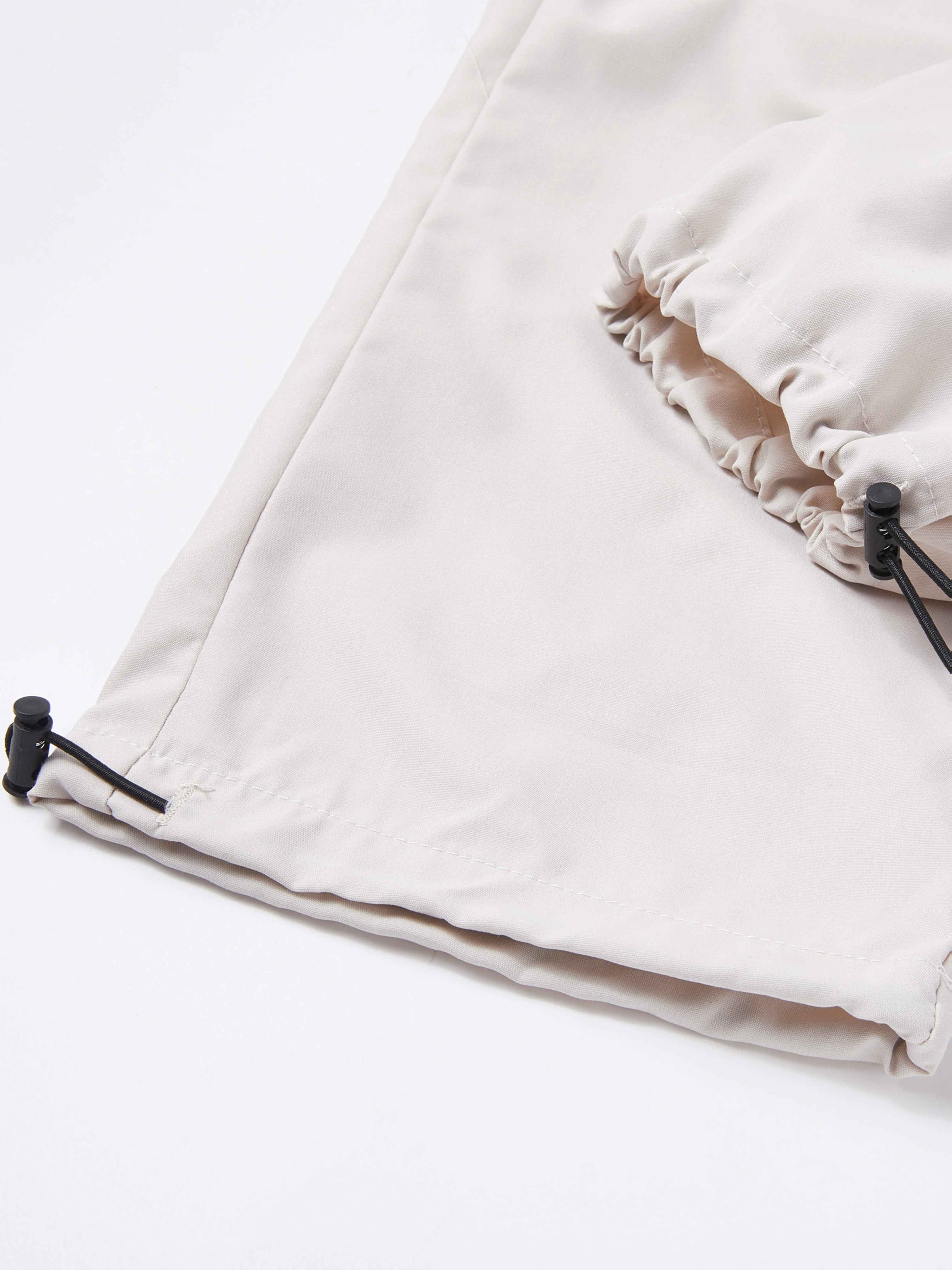 Women's Wide Leg Cargo Pants Elastic Waist Drawstring Multiple Pockets Loose Comfy Casual Trousers for Street Style Hiking Jogging Daily Wear All Season Beige Black Dark Gray Khaki XS-XXL