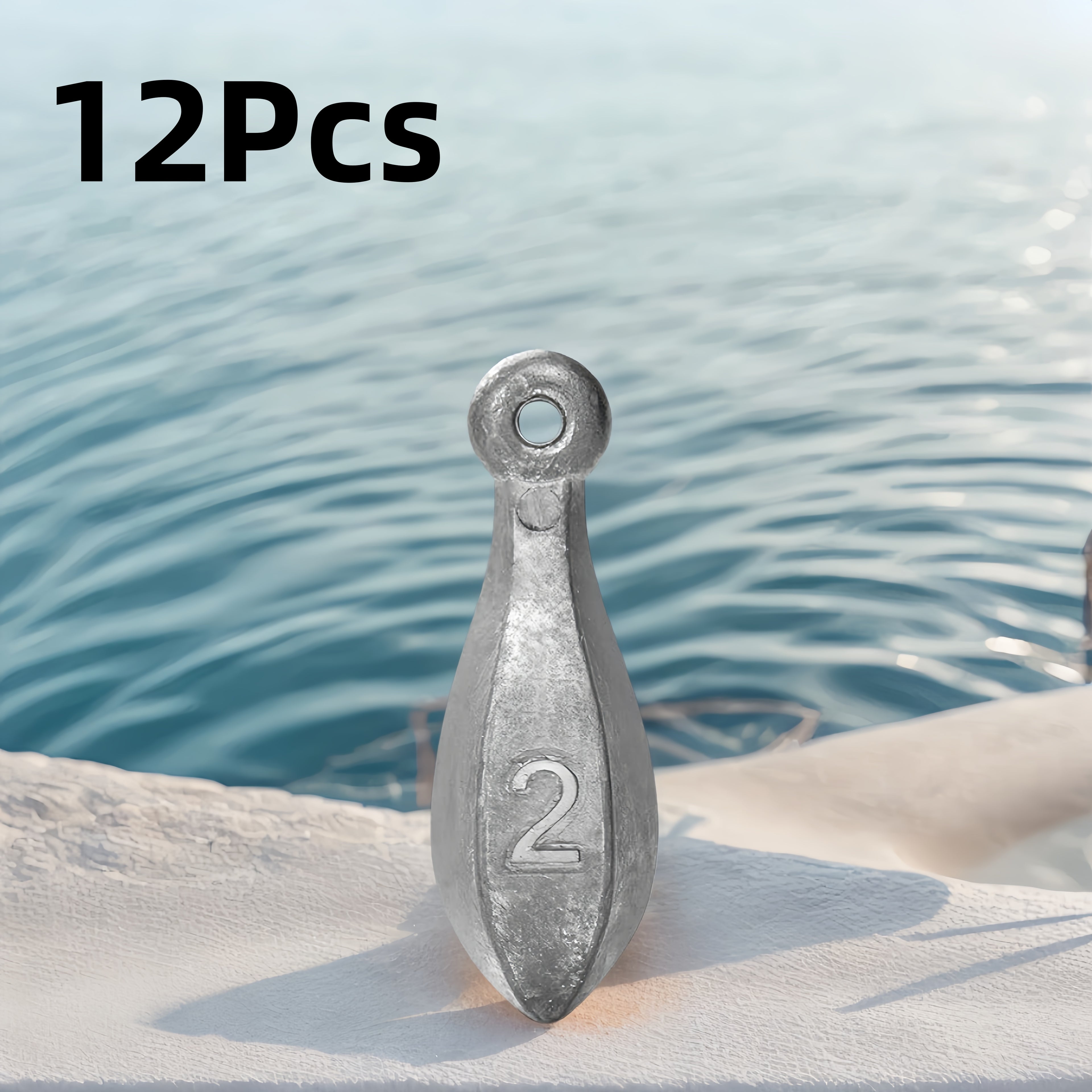 Fishing Sinkers Tackle Weights - Lead Teardrop & Hex Sinker Rig for Saltwater & Freshwater Bass, Catfish, Pompano | 1oz-16oz Multi-Pack Options