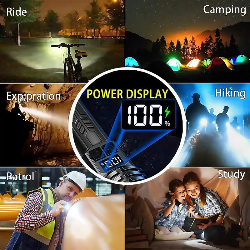 Rechargeable LED Flashlight 4 Pack High Lumens Zoomable Tactical Flashlights for Camping Hiking Emergency Outdoor