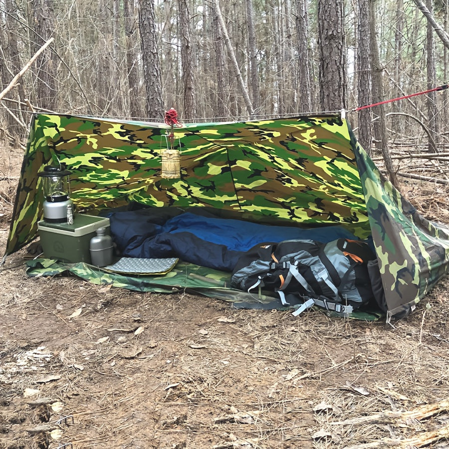 Waterproof Camping Tarp Canopy 4 Person – UV Protection Alloy Poles Portable Foldable Rain Fly Awning for Hiking Backpacking Survival Outdoor, Multiple Colors & Sizes