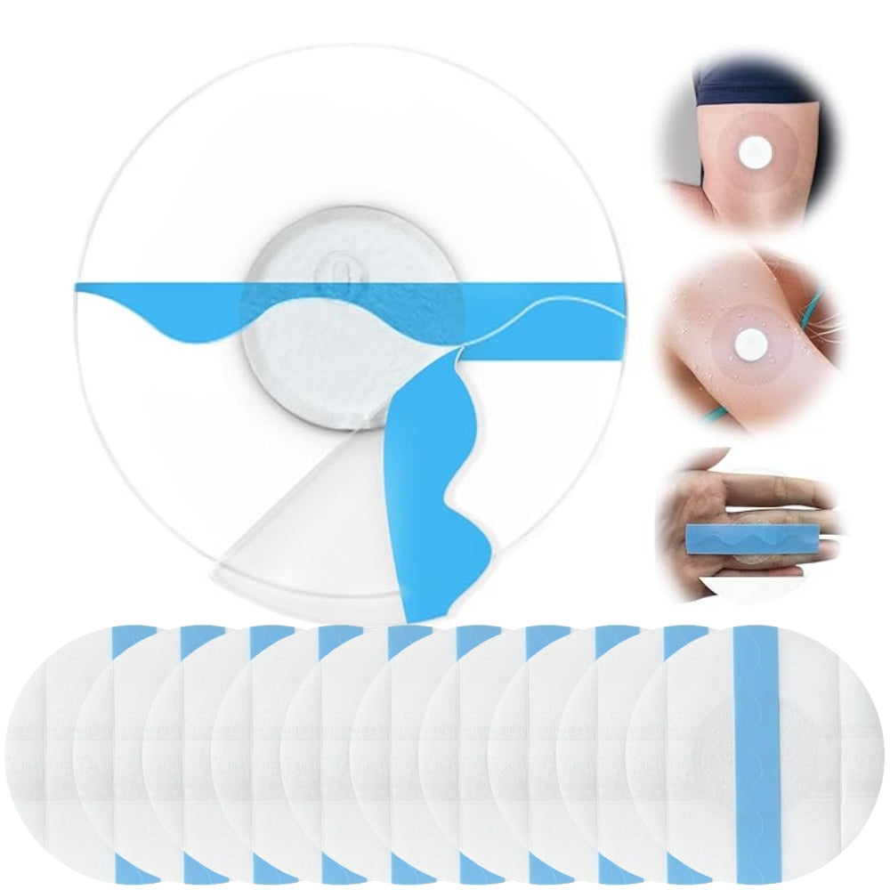 Libre Sensor Adhesive Patches 100pcs Latex-Free Strong Adhesion PU Film CGM Protection Patches for FreeStyle Libre 2 & 3 Transparent No Center Adhesive Pre-Cut