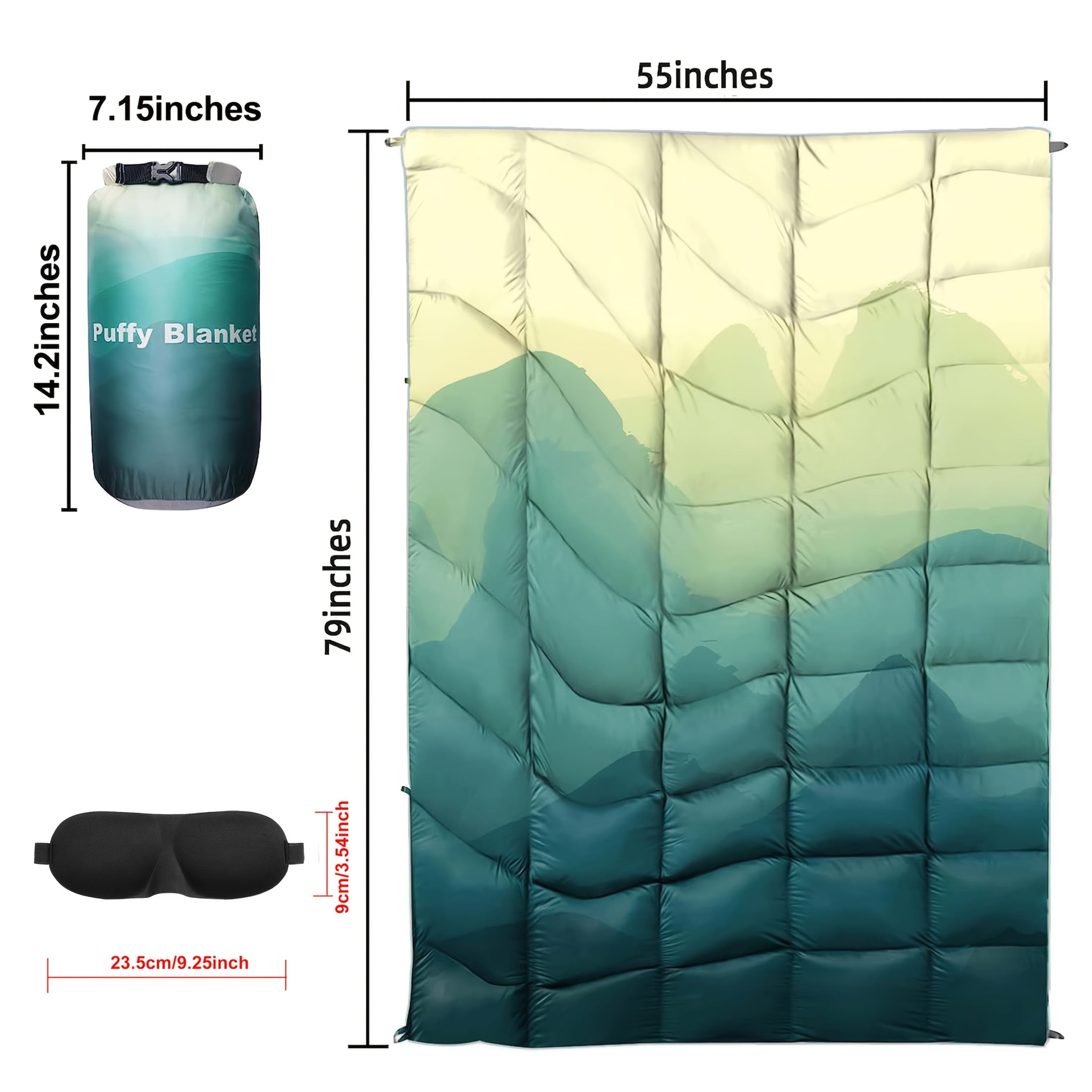 Puffy Camping Blanket Lightweight Down Alternative Ultra Warm Hammock Quilt 55x79 Inch for Camping Hiking Traveling Picnic Beach Party Cold Weather Outdoor Gear Multiple Colors