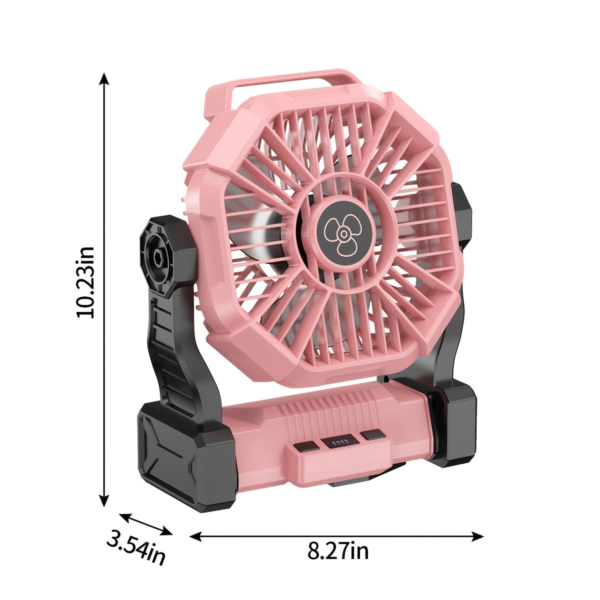 Portable Camping Fan 3-in-1 USB Rechargeable with LED Lantern 4 Wind Speeds Timer Rotating Function Battery Powered Tent Fan for Camping Hiking BBQ Travel Outdoor Adventures