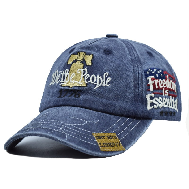 Embroidered Baseball Cap Vintage Water Washed Hat for Men and Women Adjustable Unisex Trendy Dad Hat 2025