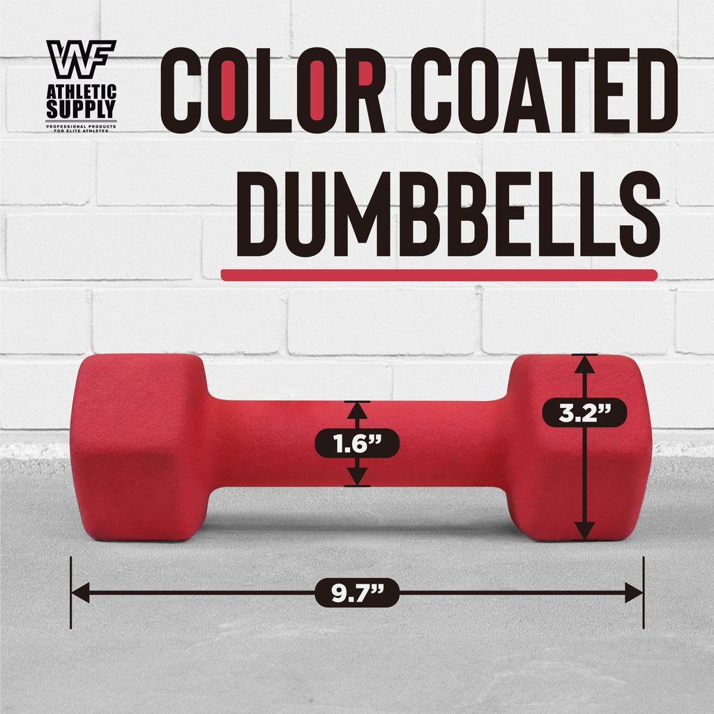 Neoprene Hex Dumbbells Pair Color-Coded Cast Iron Non-Slip Hand Weights for Women Men Strength Training Home Gym Workout 2LB 5LB 8LB 12LB 15LB Anti-Roll