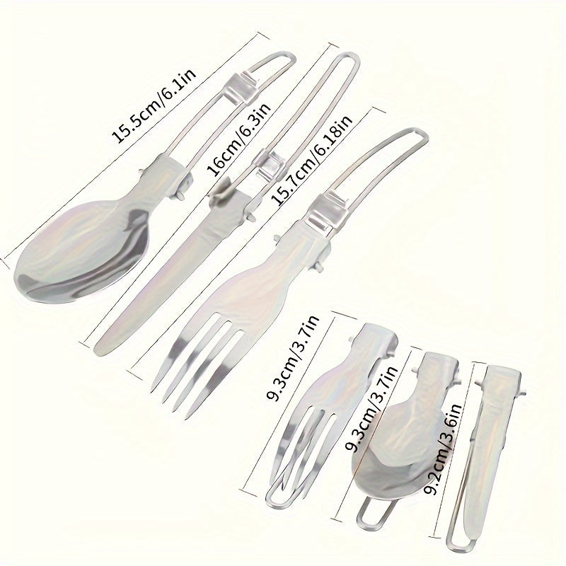 Camping Cookware Set Stainless Steel Pot with Foldable Utensils Compact Backpacking Cook Set for Outdoor Camping Hiking Picnic Lightweight Travel Kitchen Gear
