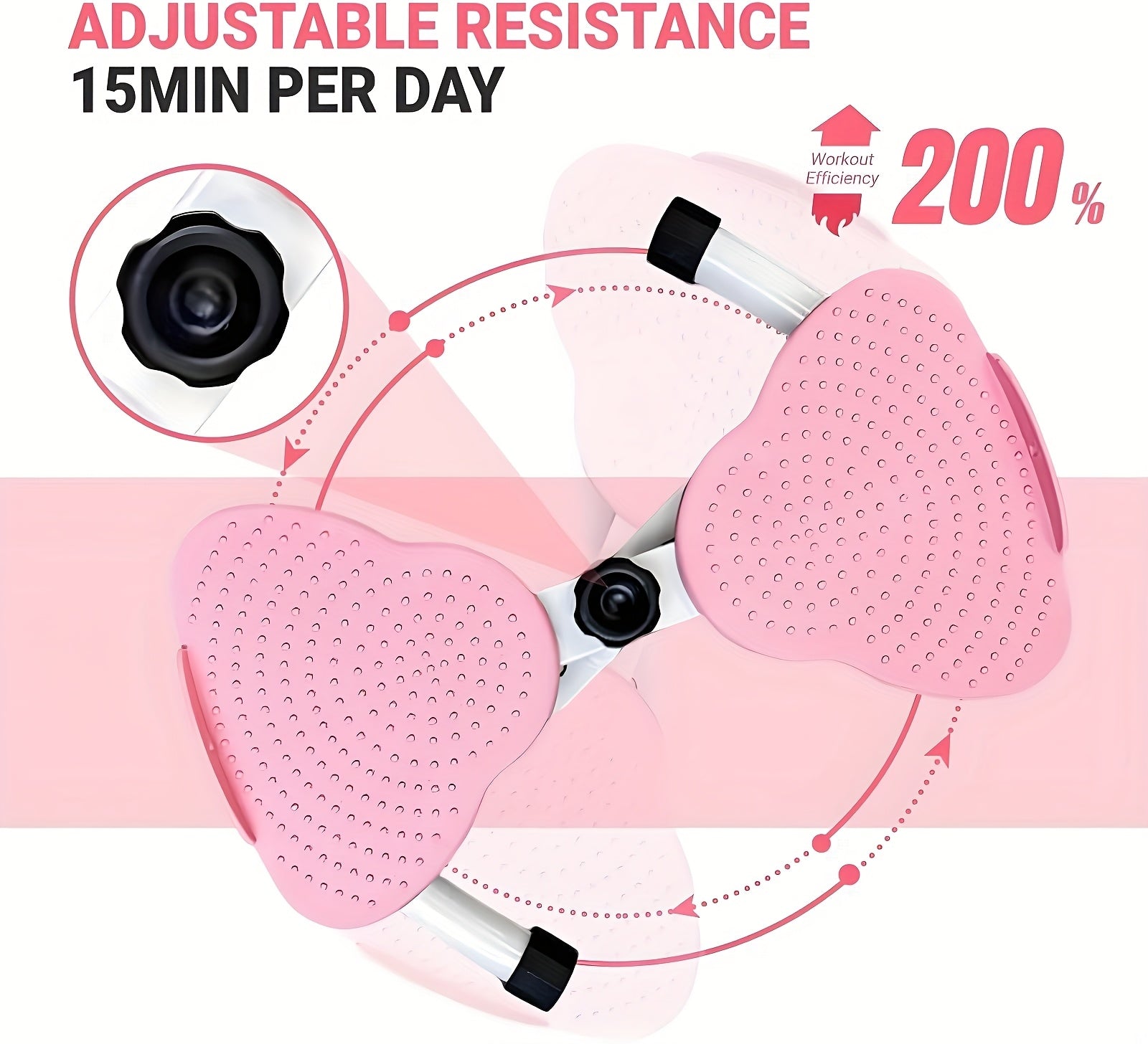 Waist Twisting Board Ab Twister Exercise Machine 360LBS Noiseless Home Gym Digital Display Tracks Time Reps Calories with Figure-8 Resistance Band for Core Workout