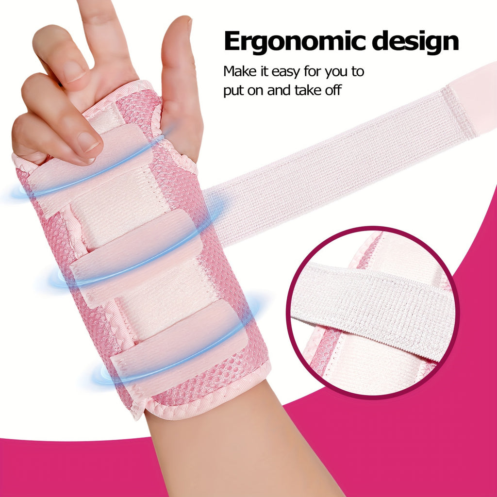 Wrist Brace 1 Pair Dual Plate Triple Fixation Adjustable Breathable Support Wrap – Sports Fitness Carpal Tunnel Pain Relief for Men & Women