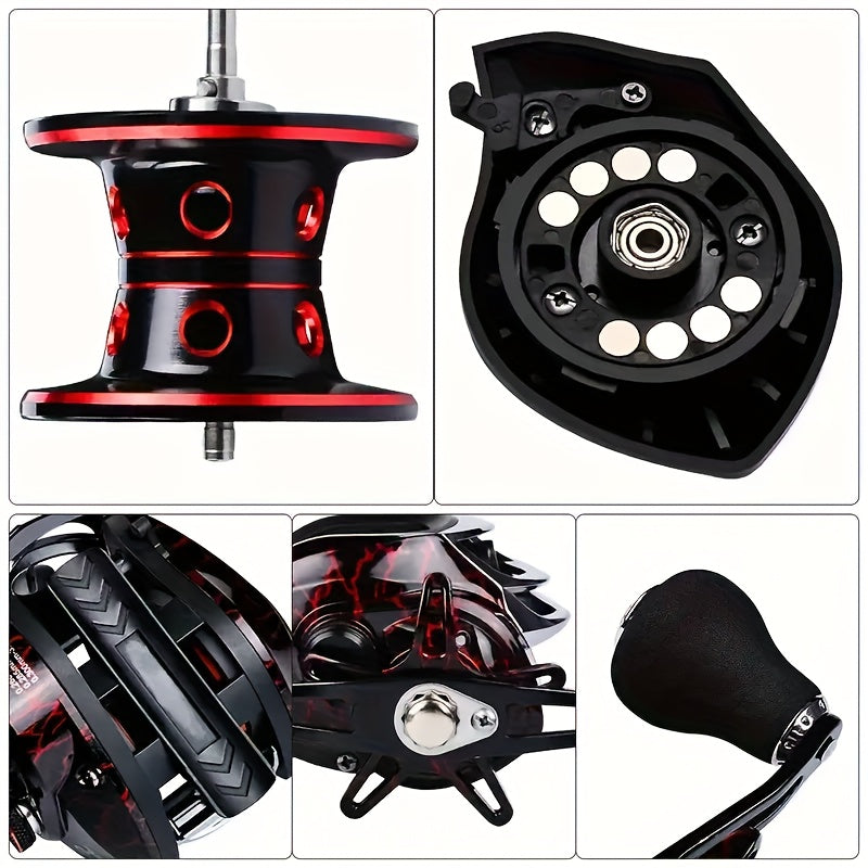 18+1BB Baitcasting Fishing Reel High Speed Dual Braking System 20LB Max Drag - Stainless Steel Ergonomic Grip for Carp Bass Saltwater Freshwater - Left Hand Right Hand
