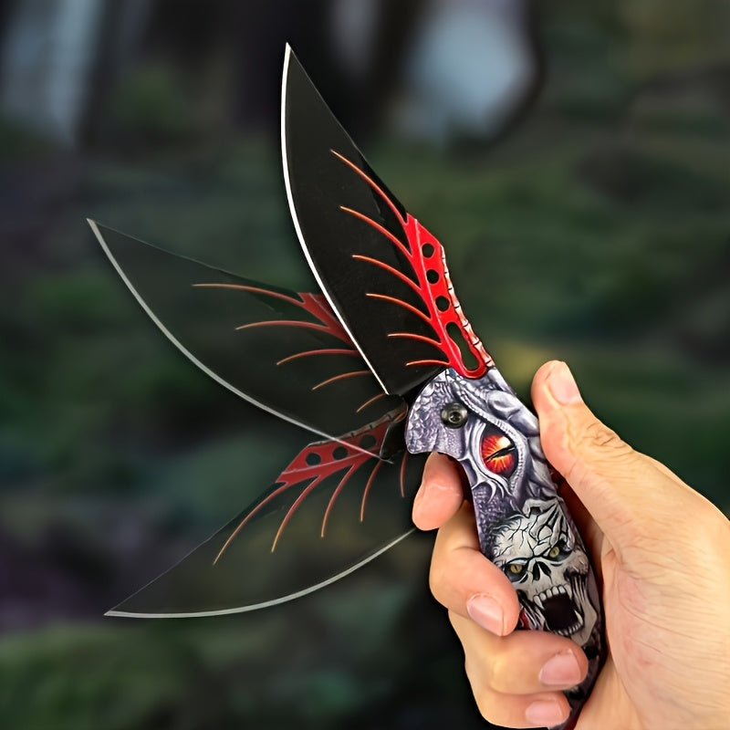 Folding Pocket Knife for Camping Hunting Fishing Hiking – Stainless Steel Blade Glass Breaker Ambidextrous Clip Knife for Men Women Outdoor EDC Survival Knife Gift
