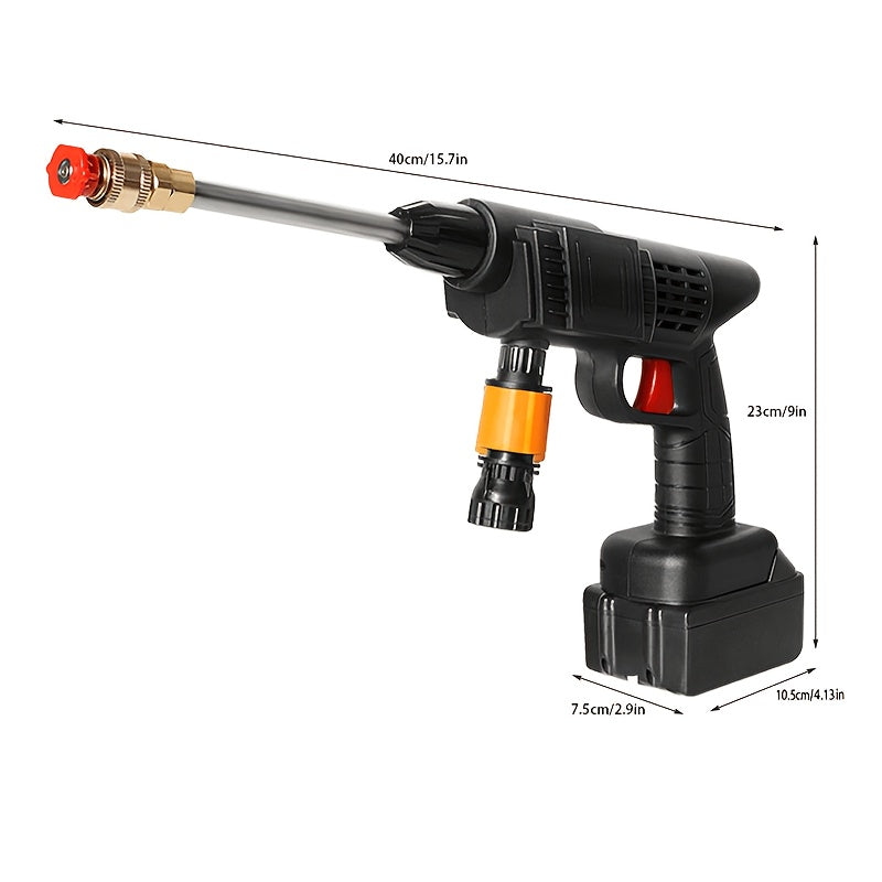 Cordless High Pressure Car Wash Gun - Portable Rechargeable Lithium Battery Foam Spray Washer with Adjustable Nozzle, Car Washing Garden Cleaning Tool, Multiple Bundle Options