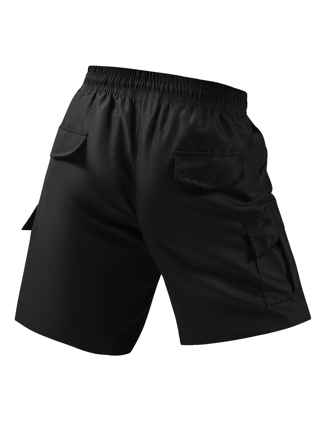 Men's Multi-Pocket Work Shorts 4-Pack – Loose Fit Knee-Length Casual Cargo Shorts for Men, Solid Color Woven Polyester, Summer Workwear & Outdoor Wear, Sizes M-XXXL