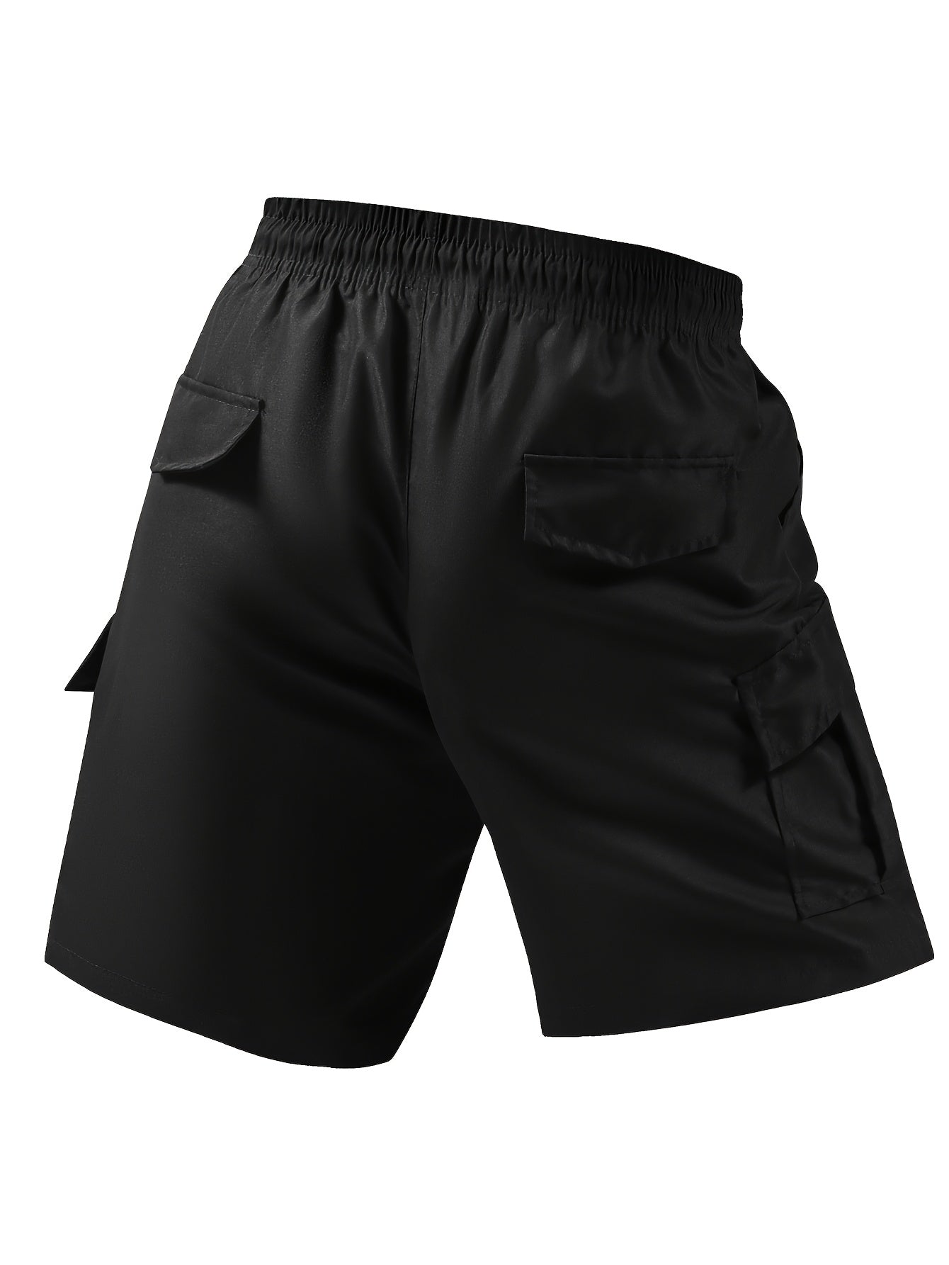 Men's Multi-Pocket Work Shorts 4-Pack – Loose Fit Knee-Length Casual Cargo Shorts for Men, Solid Color Woven Polyester, Summer Workwear & Outdoor Wear, Sizes M-XXXL