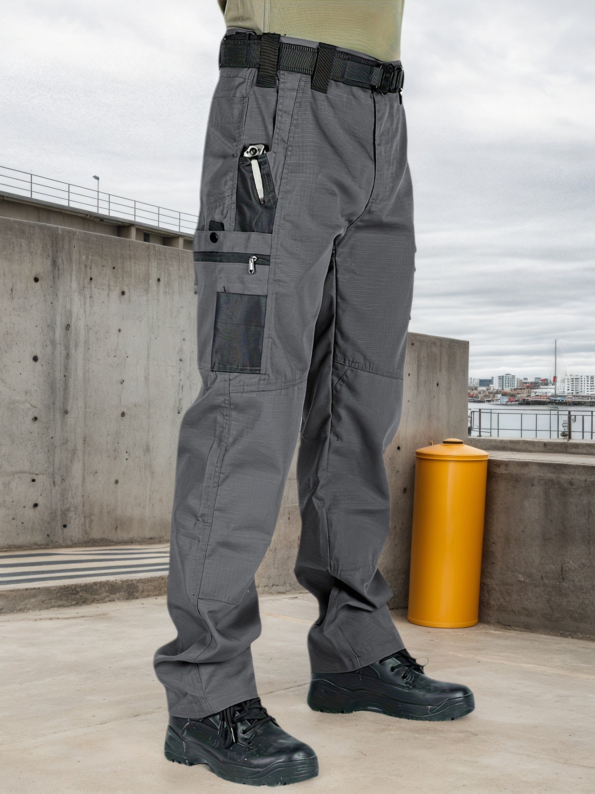 2-Pack Men's Utility Cargo Pants – Lightweight Tactical Workwear with Stretch Ripstop Fabric, Multi-Pocket Design, Sizes S-XXXL, 6 Color Combinations