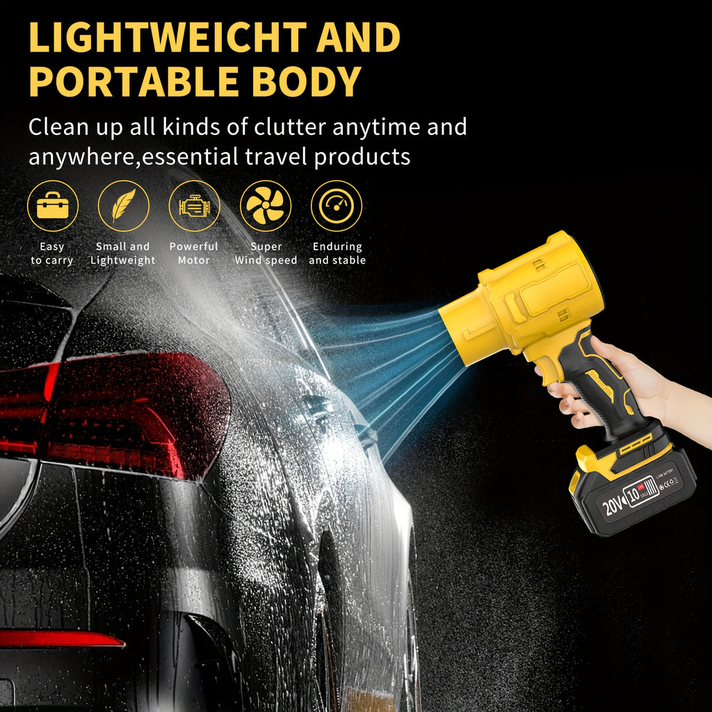 Cordless Leaf Blower 20V 50000RPM – Turbo Air Blower for Leaf Blowing, Snow Removal, Car Drying & Dust Cleaning, Rechargeable Lithium Battery, Lightweight Handheld Outdoor Tool