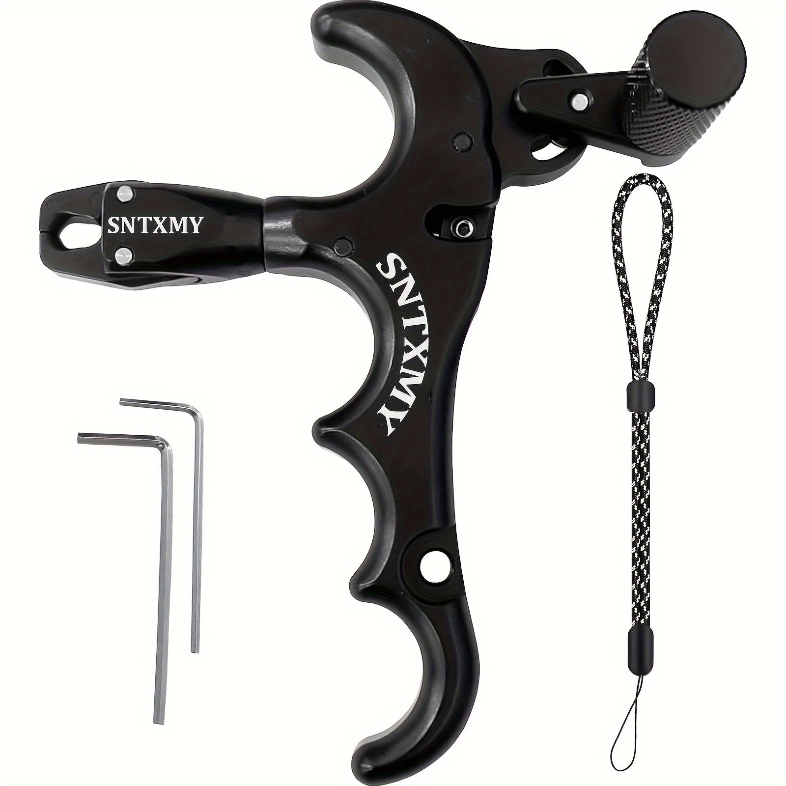 Compound Bow Release Aid Aluminum 360° Rotating Head Thumb Trigger – 3 & 4 Finger Archery Release for Compound Bows Hunting & Target Shooting Black Red Blue Silvery Grey