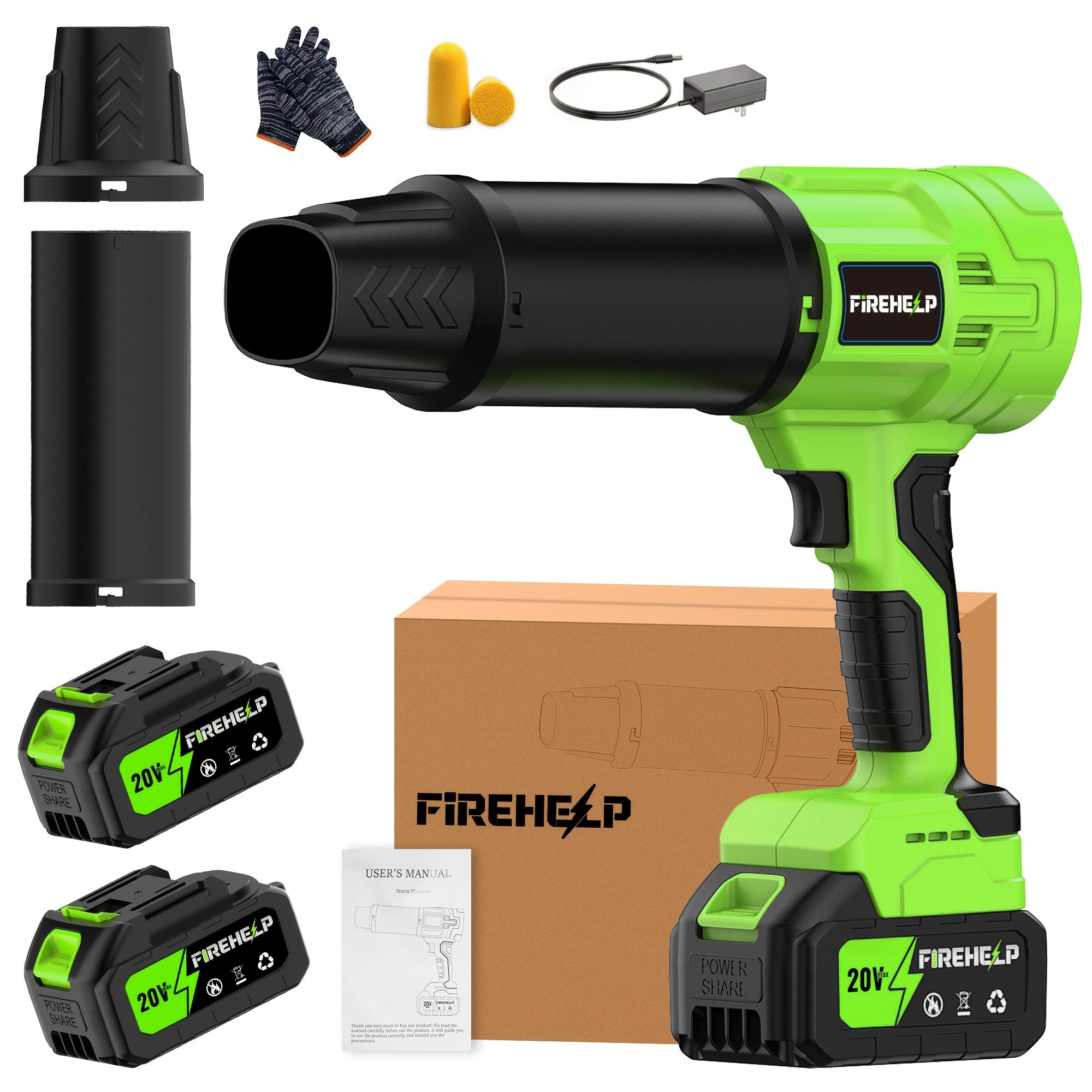 Cordless Leaf Blower 20V 50000RPM – Turbo Air Blower for Leaf Blowing, Snow Removal, Car Drying & Dust Cleaning, Rechargeable Lithium Battery, Lightweight Handheld Outdoor Tool