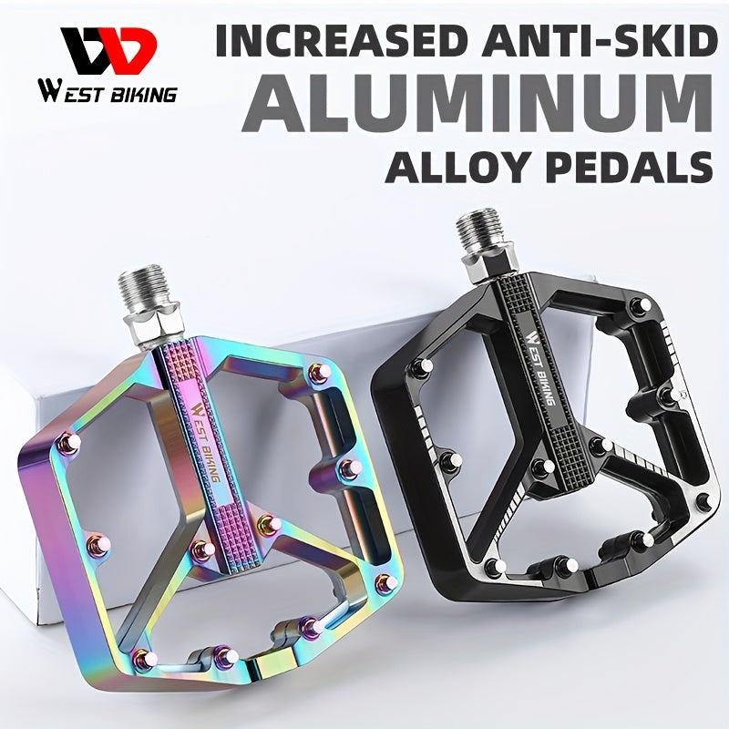 Aluminum Alloy Bicycle Pedals 1 Pair 3 Bearings Lightweight Durable Bike Pedals for Mountain Bikes Road Bikes Easy Install Hexagonal Sleeve Cycling Accessories