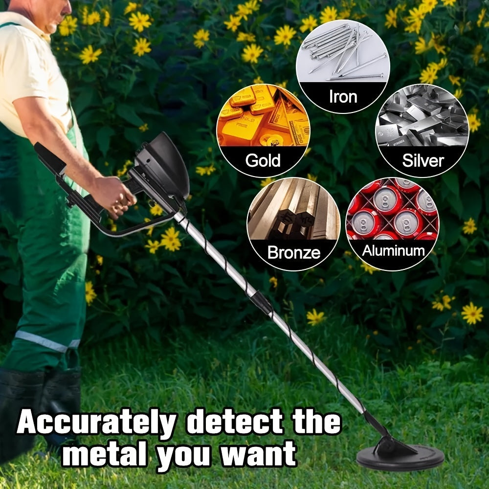 Metal Detector for Adults Kids - LCD Deep Search Waterproof Coil Treasure Hunter, High Sensitivity Gold Coin Jewelry Finder, Adjustable Stem, Beginner & Pro