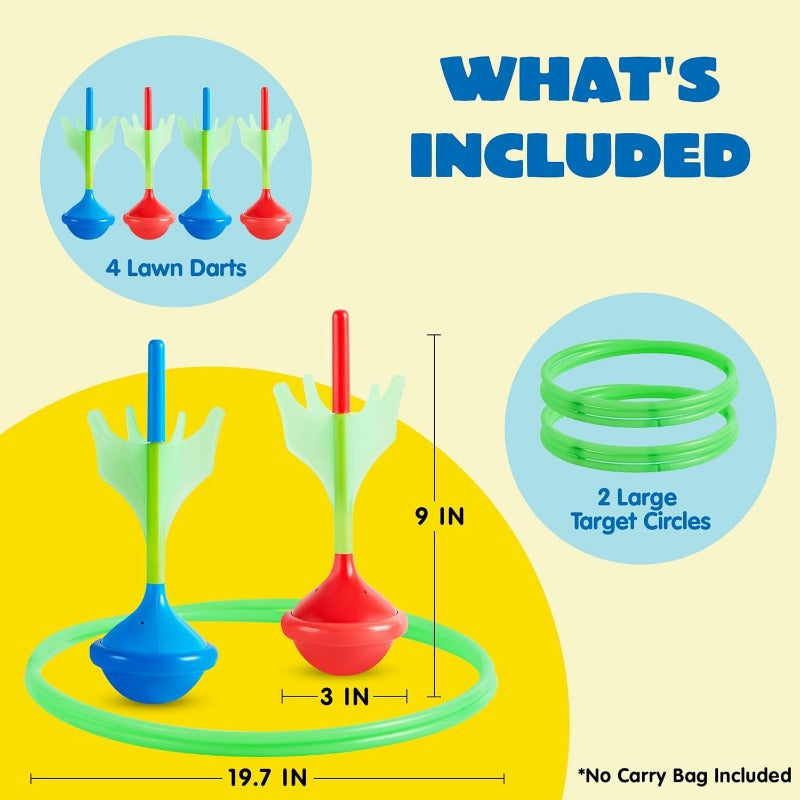 Lawn Darts Game Set 6 Piece Glow in the Dark Outdoor Yard Games for Kids Adults Family Soft Tip Safe Backyard Toss Game
