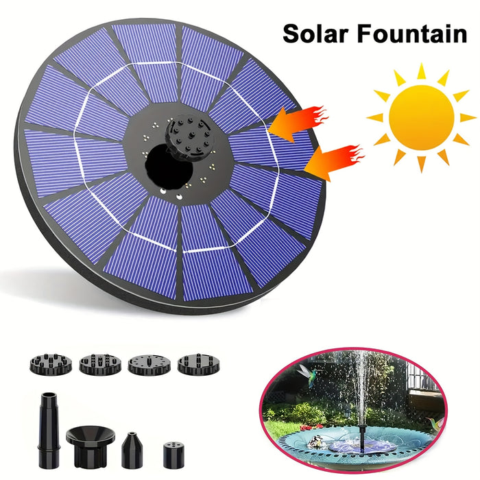 Solar Powered Fountain for Garden Pond & Bird Bath – Outdoor Water Feature with Durable Plastic Design for Pool, Courtyard, Rockery & Terrace Decor