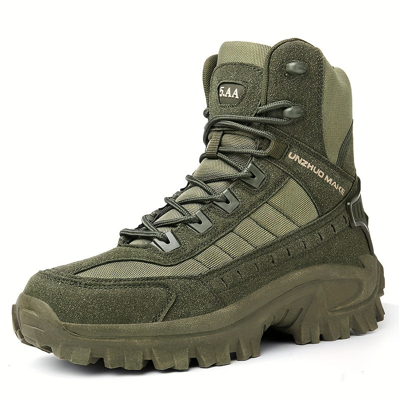 Men's High-Top Tactical Hiking Boots – Lightweight Slip-Resistant All-Season Boots for Outdoor Hiking, Hunting, Jungle & Adventure Travel, US 7-12, 3 Colors