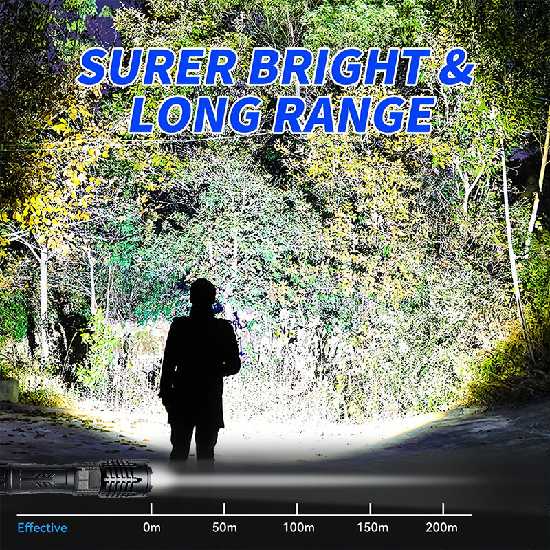Rechargeable LED Flashlight 4 Pack High Lumens Zoomable Tactical Flashlights for Camping Hiking Emergency Outdoor