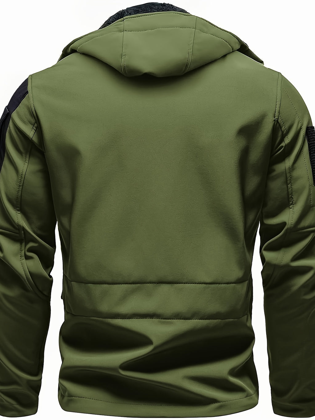Men's Windproof Soft Shell Jacket with Hood & Pockets Scratch-Resistant Fleece-Lined Outdoor Zip-Up Coat for Hiking Cycling Camping – Lightweight Spring Fall Jacket for Men S M L