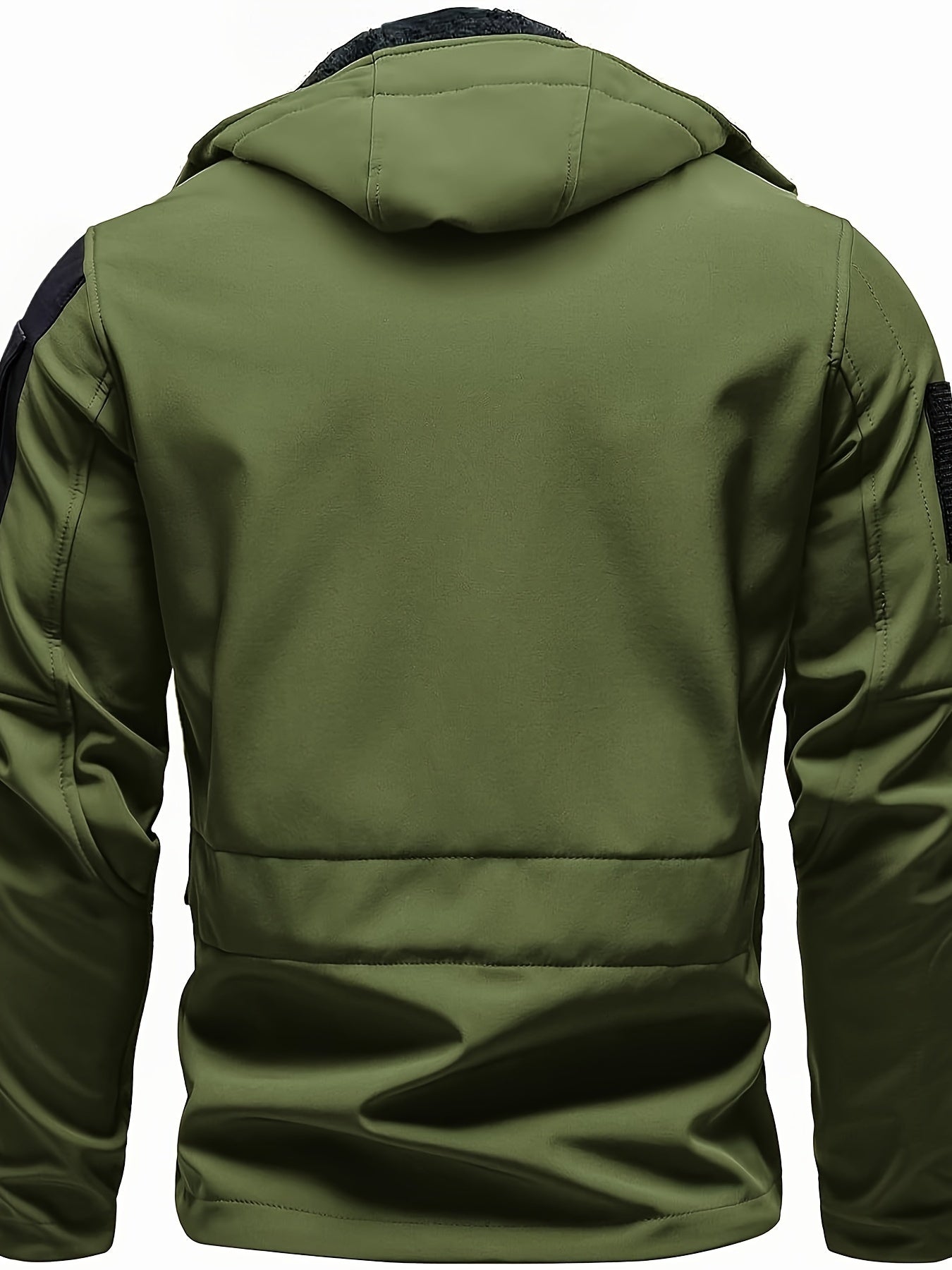 Men's Windproof Soft Shell Jacket with Hood & Pockets Scratch-Resistant Fleece-Lined Outdoor Zip-Up Coat for Hiking Cycling Camping – Lightweight Spring Fall Jacket for Men S M L