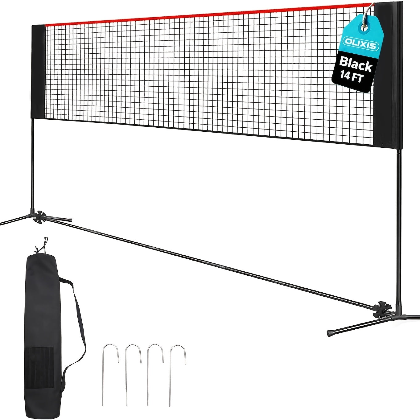 Portable Badminton Volleyball Net Set – Adjustable Height & Tension, 10ft & 14ft, Weather-Resistant, Carry Bag Included, for Outdoor, Backyard, Pool & Indoor Court Games