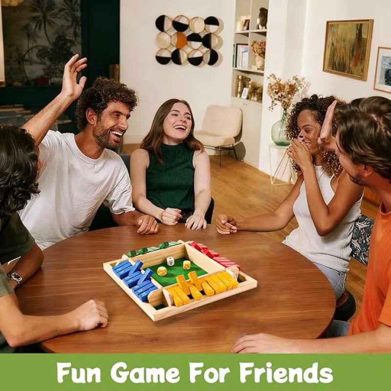 Classic Wooden Dice Strategy Board Game for 2-4 Players – Fun Adult Party Game for Social Nights, Family Game Night, Group Activities & Indoor Entertainment