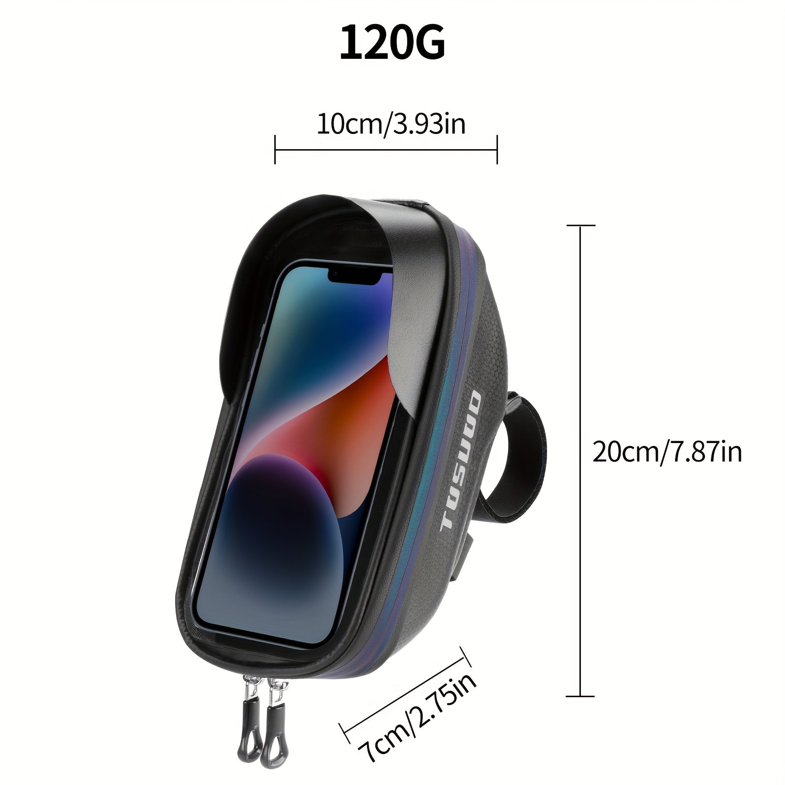 Waterproof Bike Handlebar Bag Phone Mount Front Frame Cycling Storage Bag Fits 8 Inch Phones Touch Screen Window Reflective Strip Mountain Road Gravel E-Bike