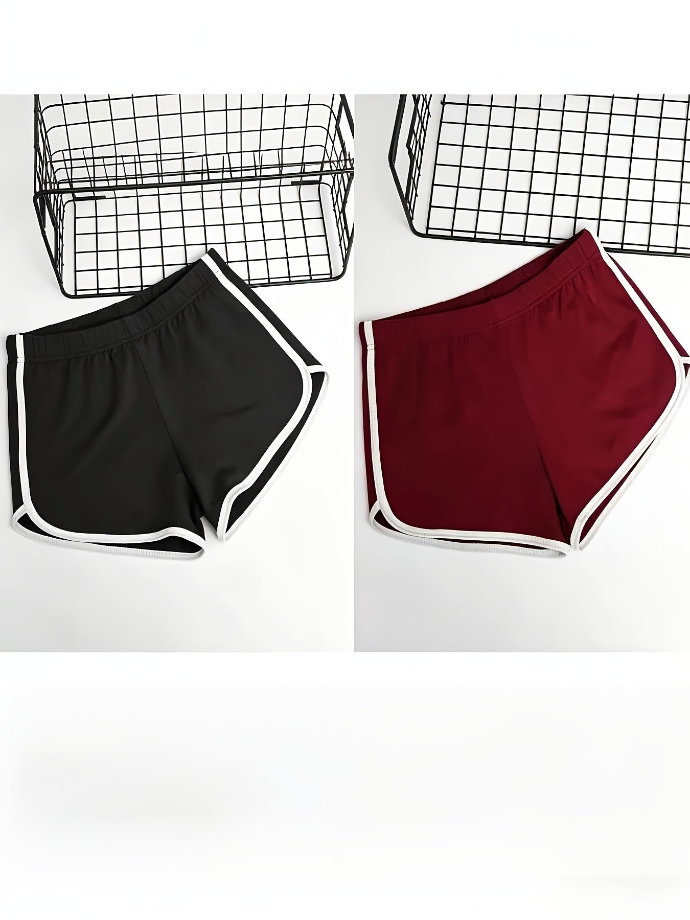 4 Pack Women's Retro Dolphin Shorts Mixed Colors – Breathable Casual Sports Shorts with White Piping & Elastic Waist for Running Gym Yoga Lounge S M L XL XXL