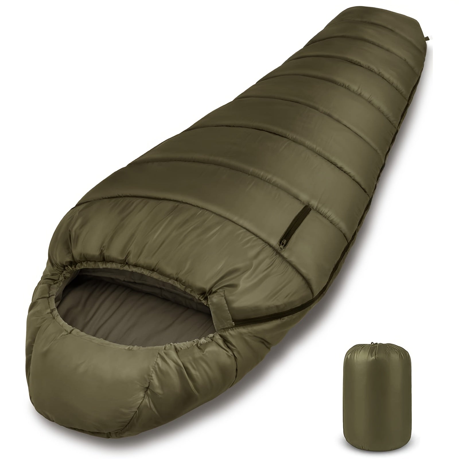 Mummy Sleeping Bag 15-45°F 3-4 Season Cold Weather Ripstop Shell Synthetic Fill Anti-Snag Zipper Lightweight Washable for Backpacking Camping Hiking Adults Up to 6ft