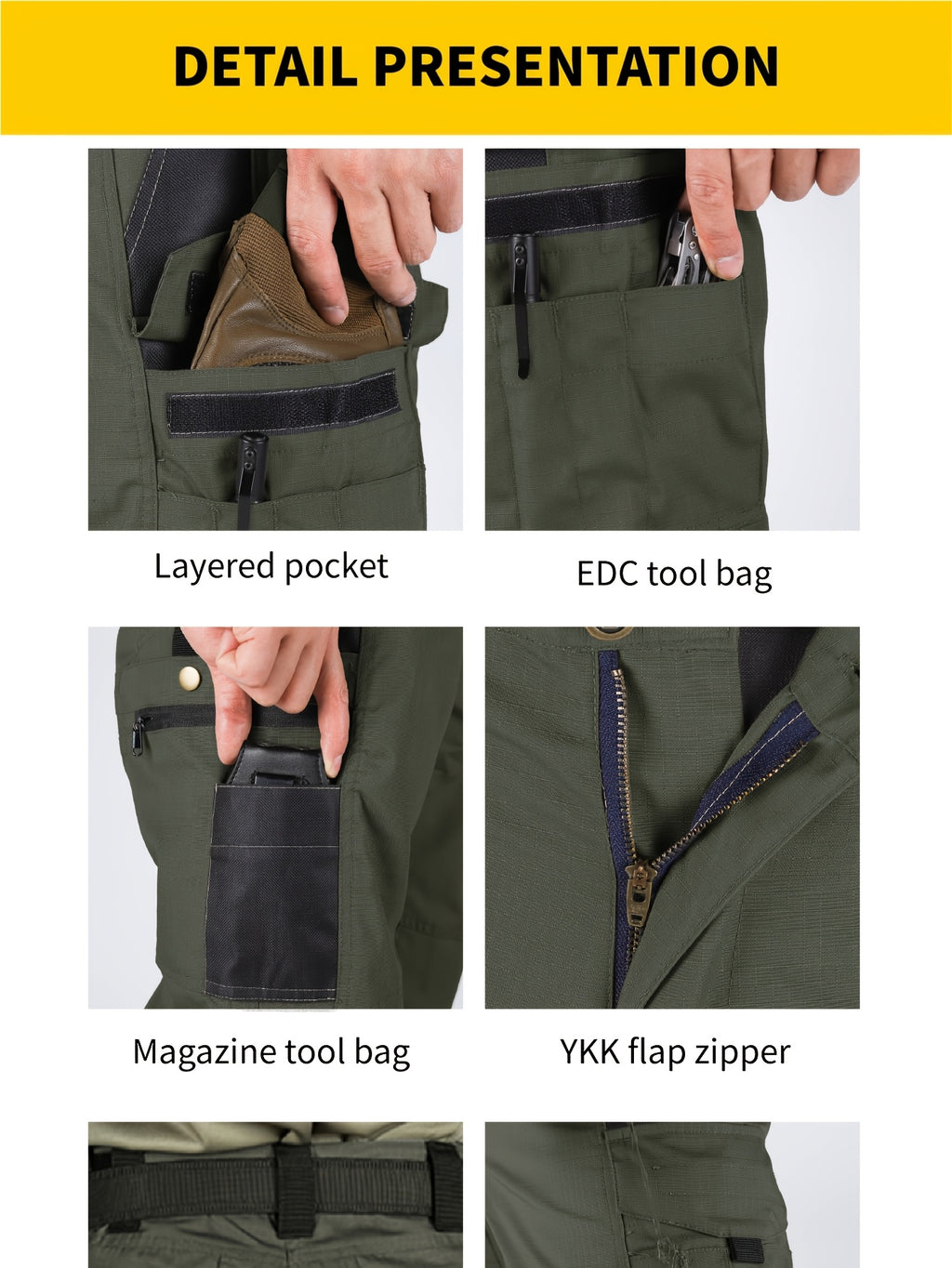 Men's Tactical Cargo Pants Quick-Dry Lightweight Hiking Pants Multi-Pocket Outdoor Work Pants for Men S-XXXL Black Grey Green