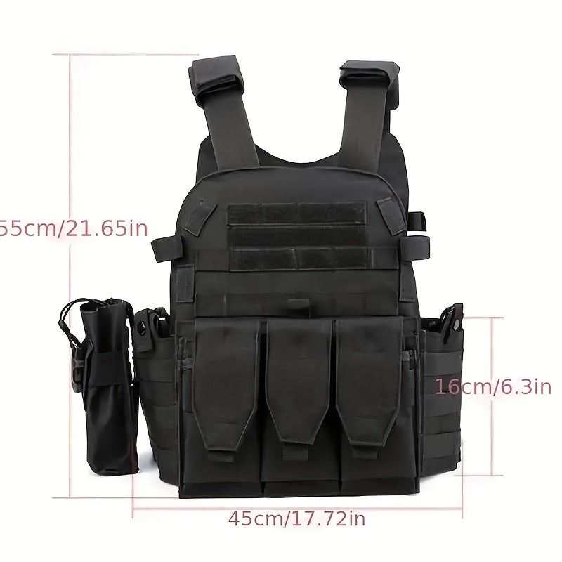 Tactical MOLLE Vest 6094 Multi-Functional Plate Carrier for Men - Outdoor Combat Training CS Airsoft Paintball Hunting Vest - Adjustable Military Green Black Army Green Brown Mud Color