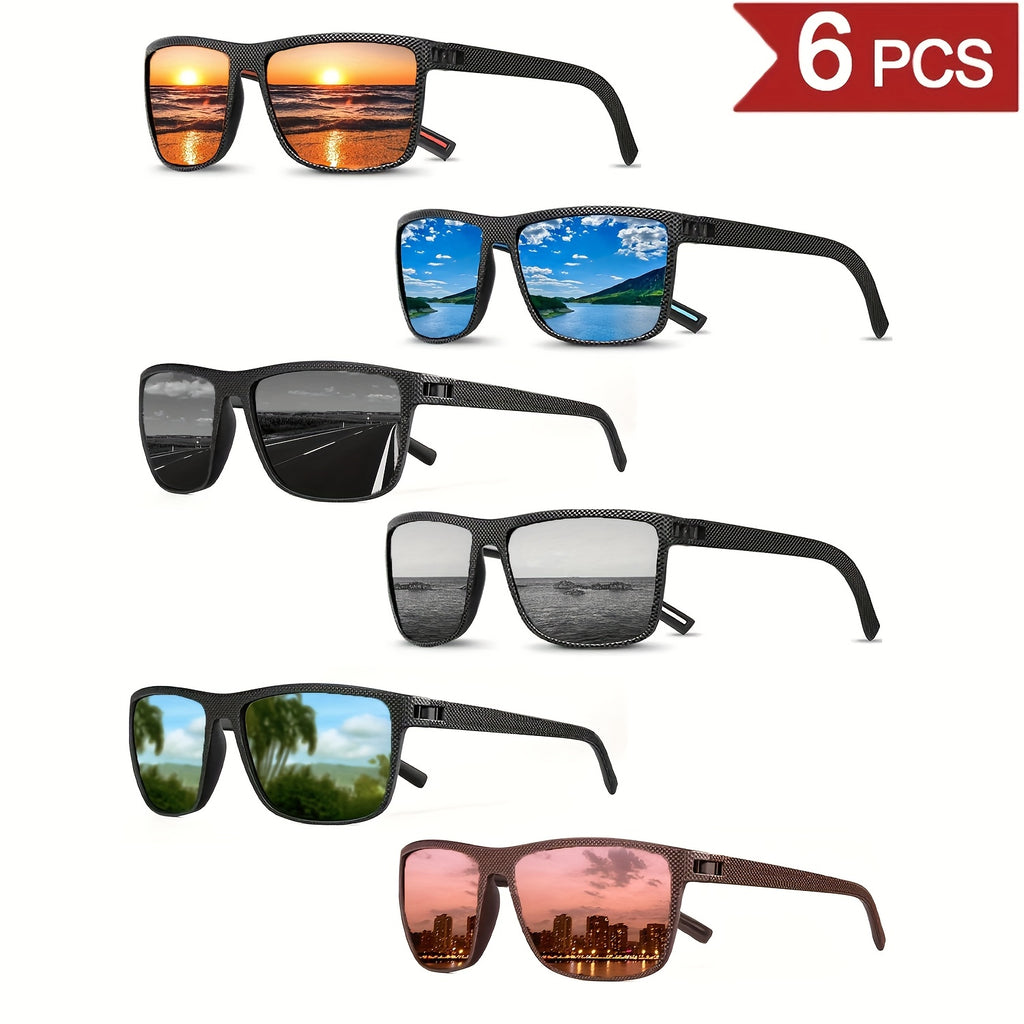 UV Protection Sunglasses 6-Pack for Men Women – Lightweight PC Frame Anti-Glare High-Definition Lenses, Outdoor Driving Sports Eyewear, Bulk Glasses Set