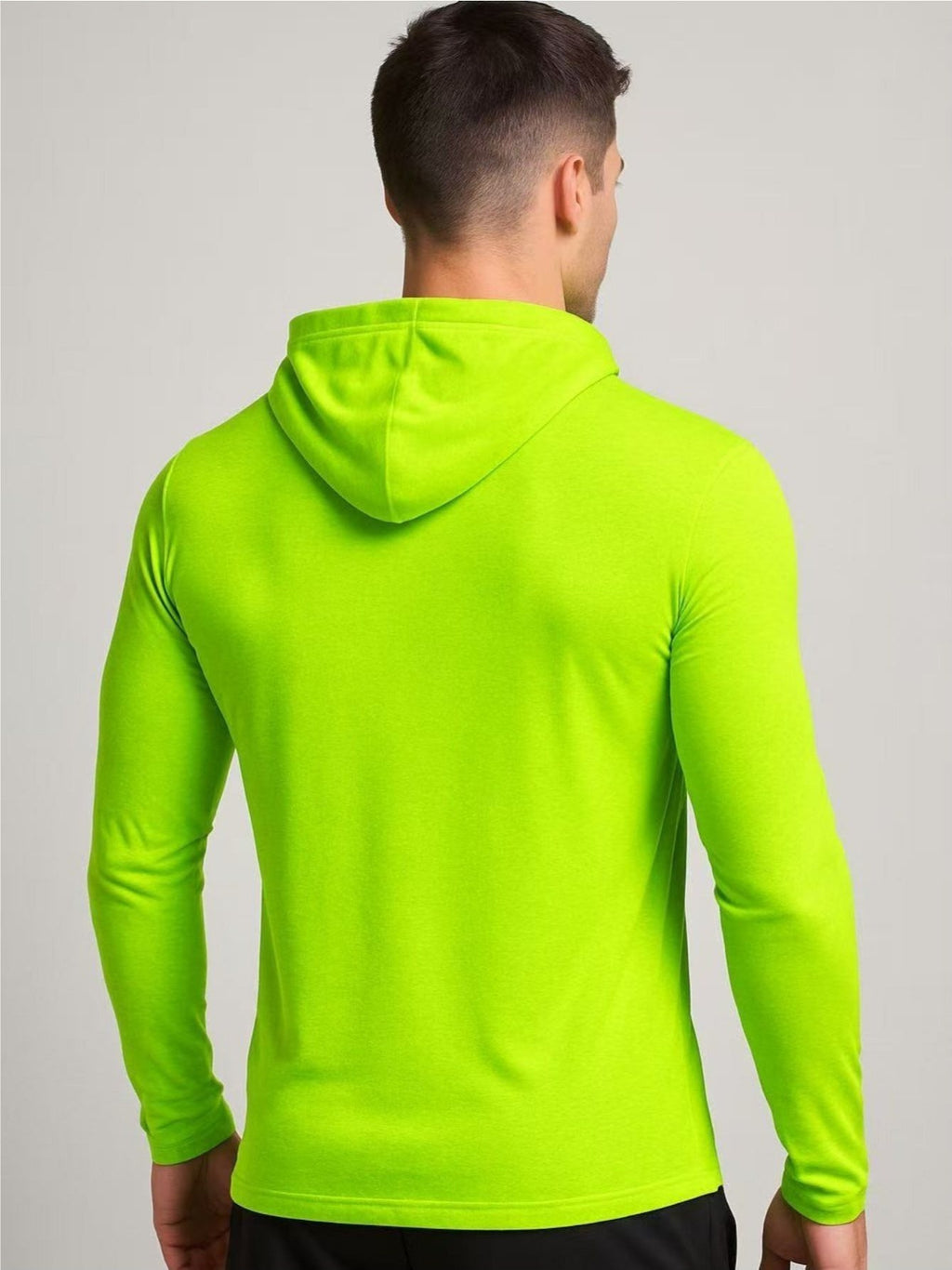 Hi Vis Hooded Work Shirts Men's 4-Pack Long Sleeve UPF 50+ Moisture Wicking Quick Dry - High Visibility Safety Shirts for Construction Fishing Hiking Outdoor S-XXXL