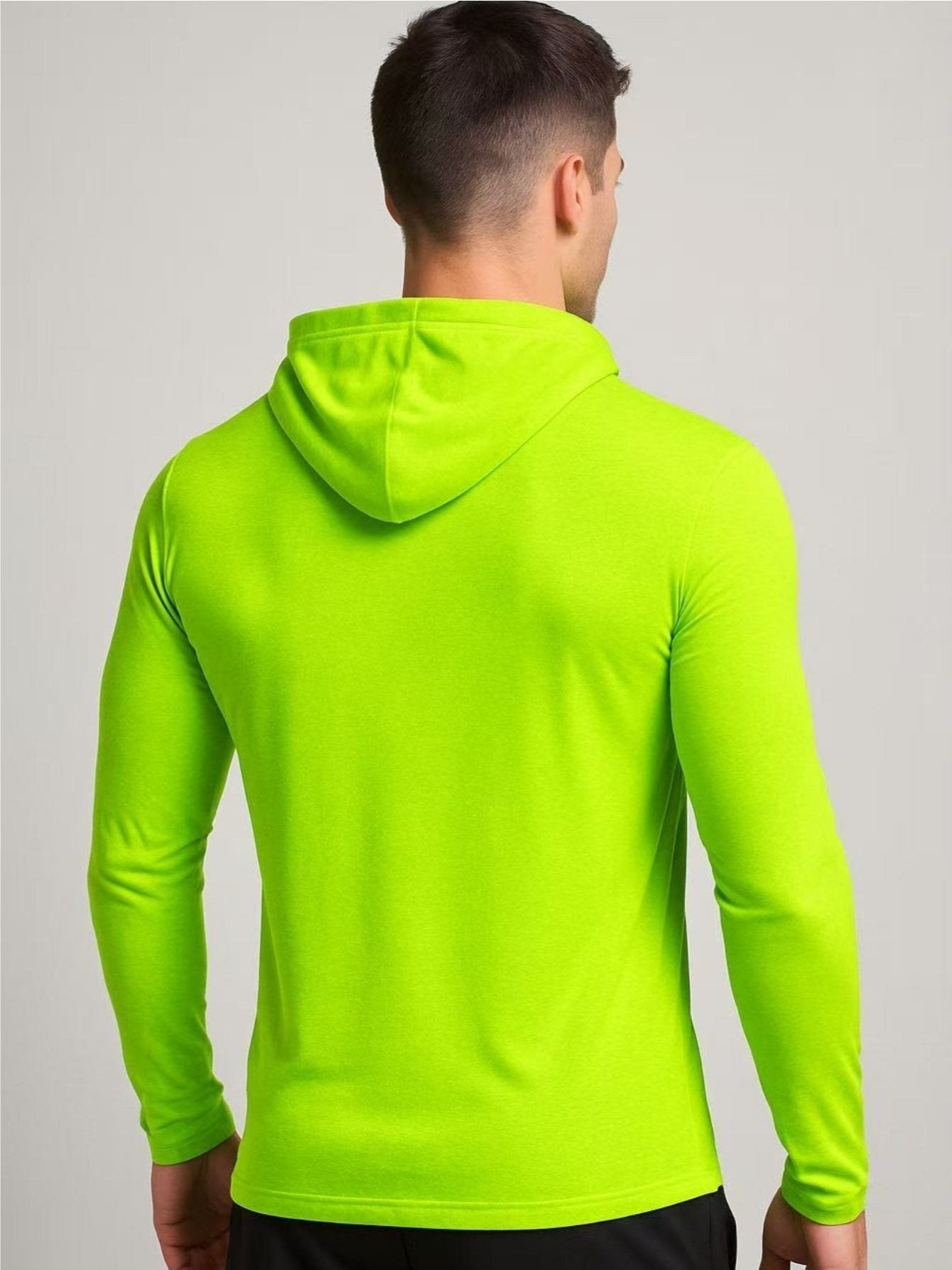 Hi Vis Hooded Work Shirts Men's 4-Pack Long Sleeve UPF 50+ Moisture Wicking Quick Dry - High Visibility Safety Shirts for Construction Fishing Hiking Outdoor S-XXXL